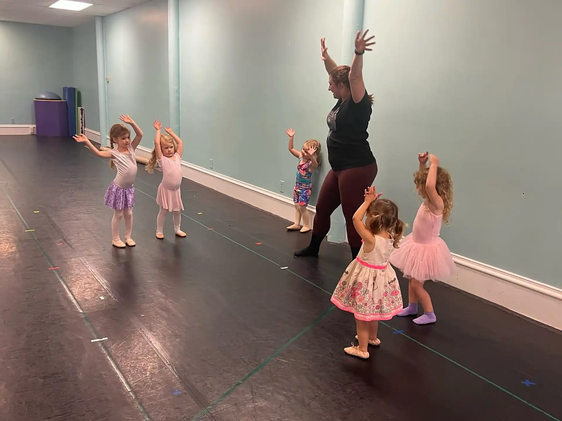 a group of children dancing
