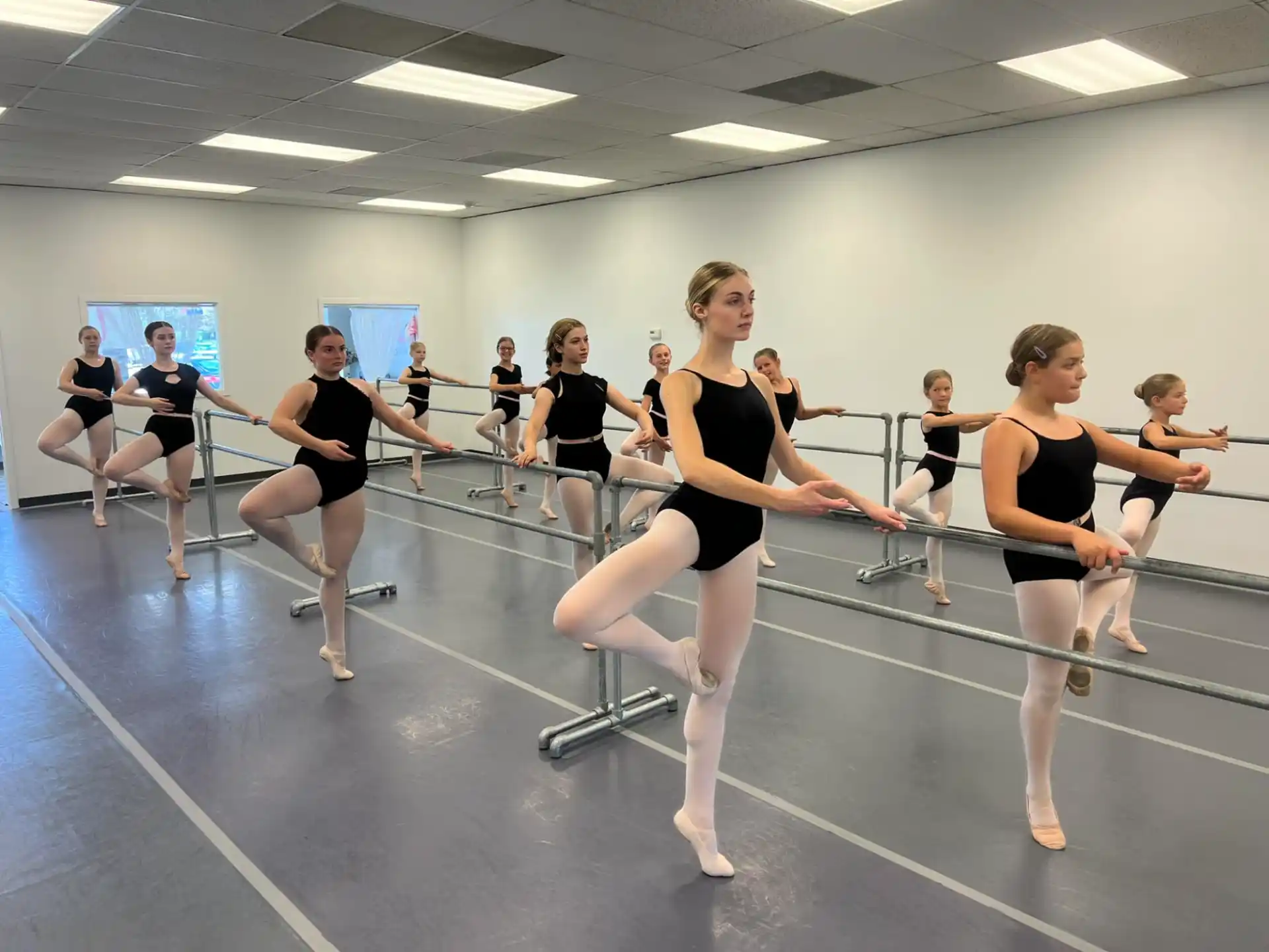 a group of women exercising