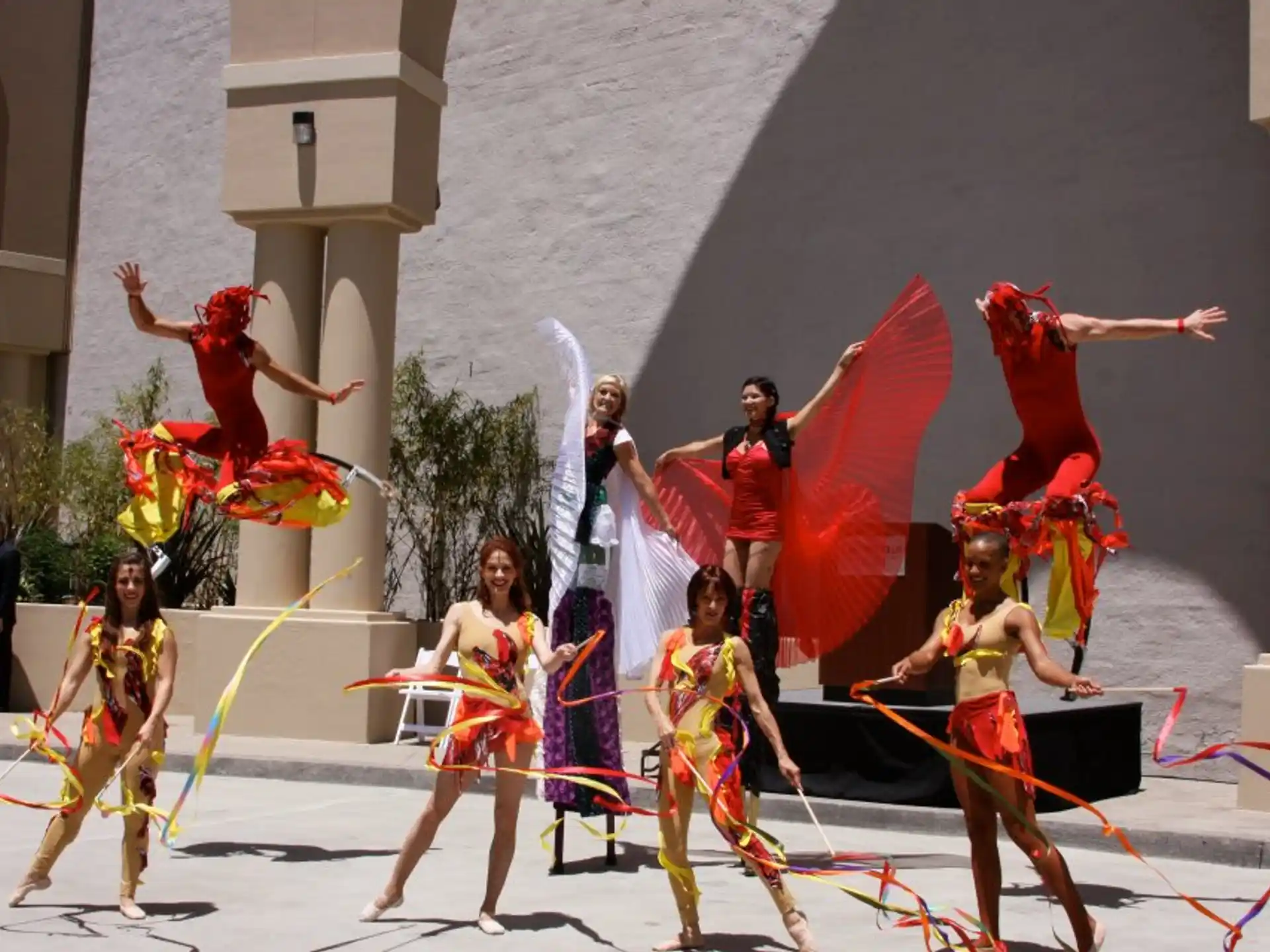 a group of people dancing
