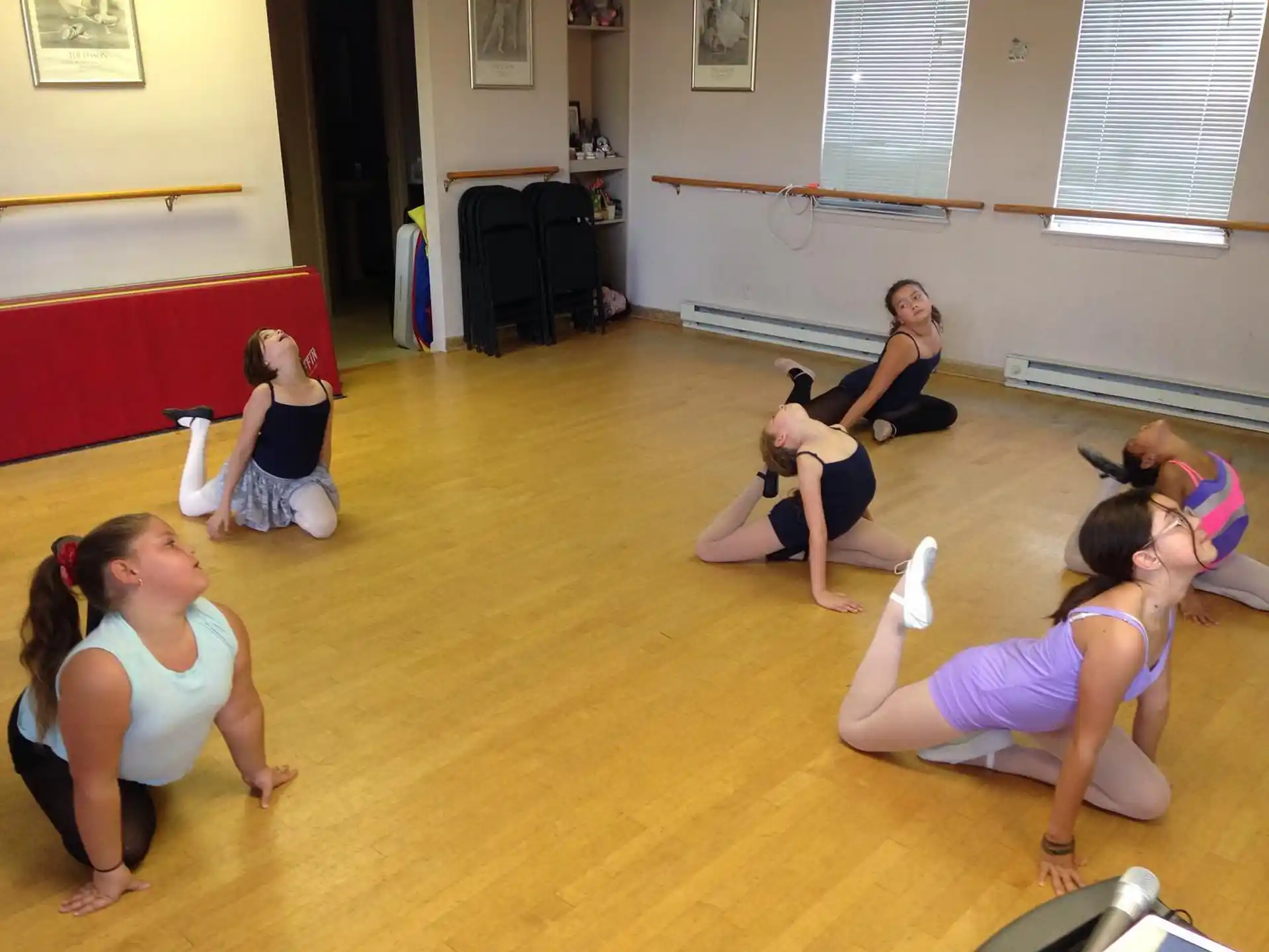 a group of women exercising