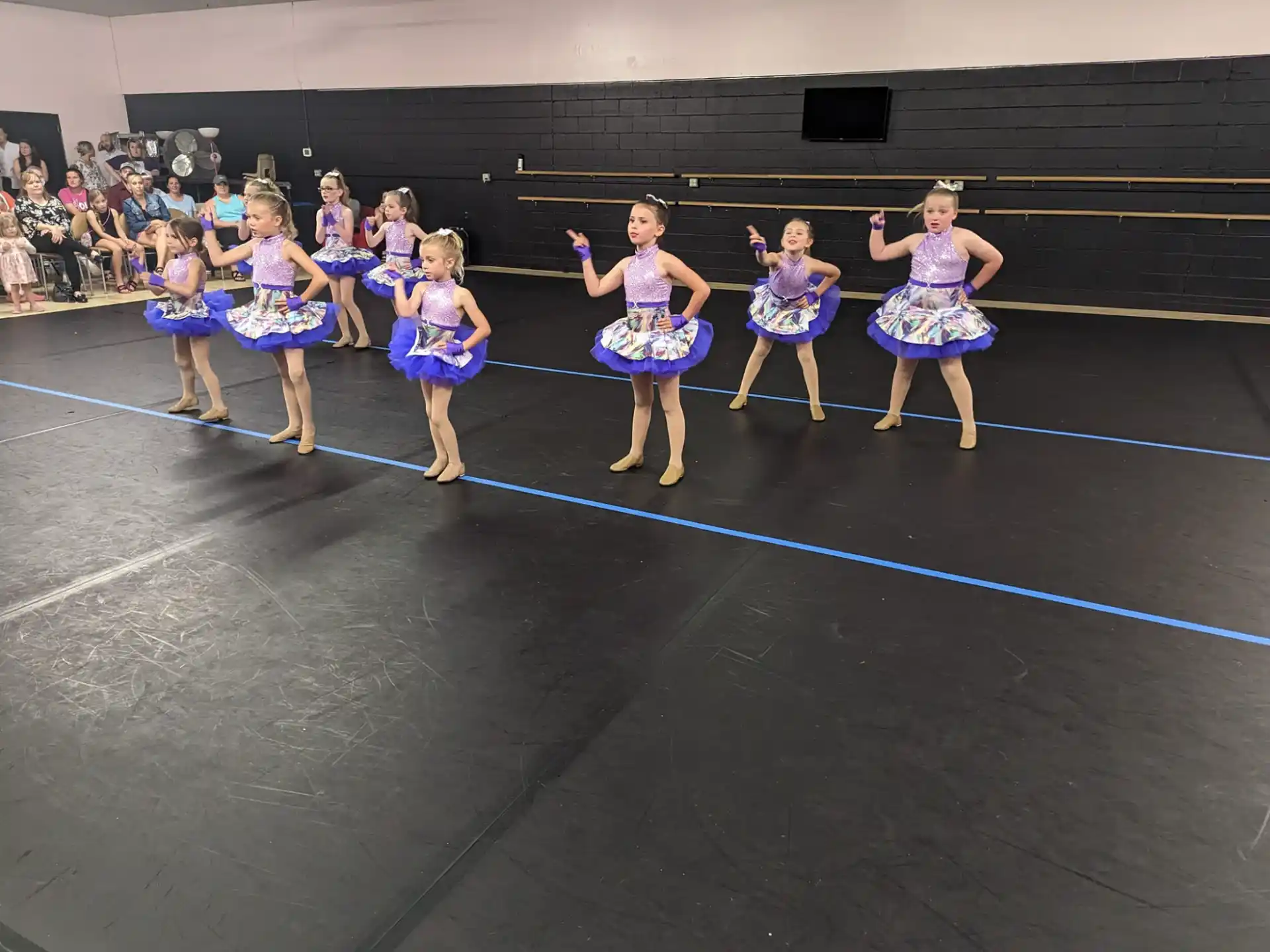 a group of girls in a gym