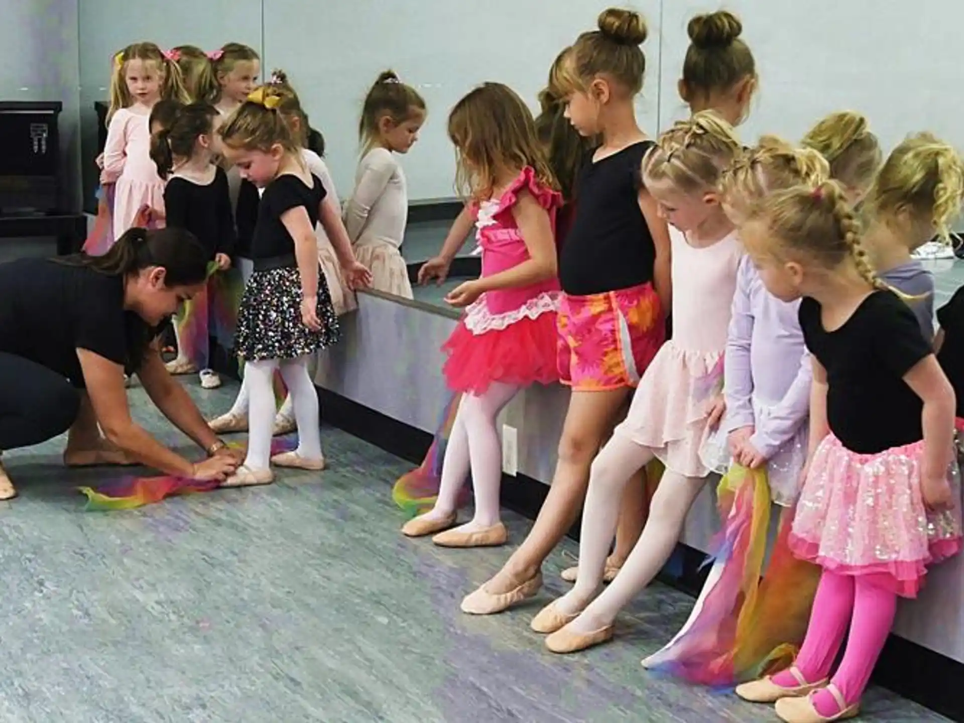 a group of girls dancing