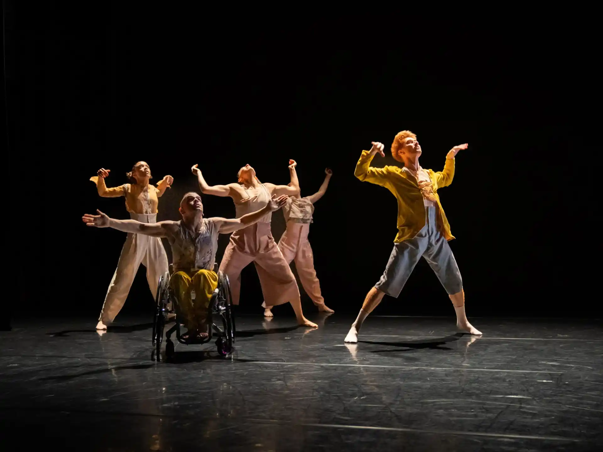 a group of people dancing