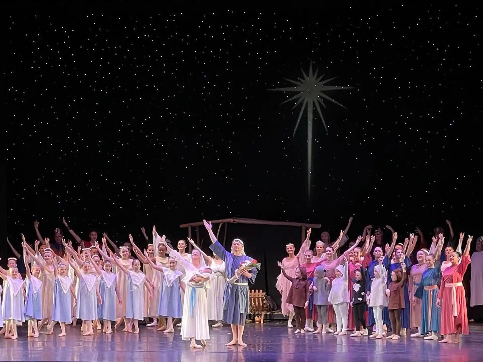 a group of people in a performance