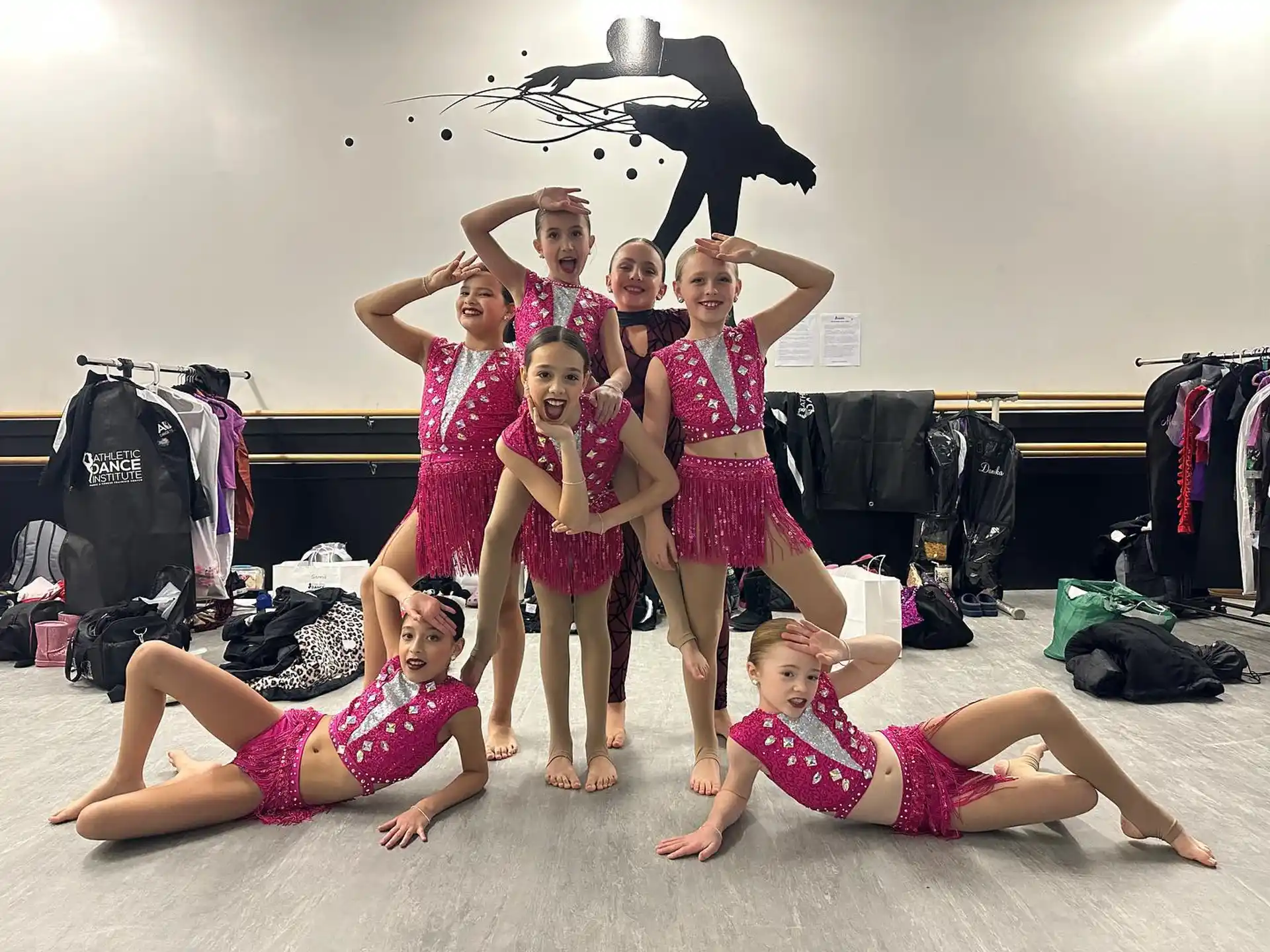 a group of women posing for a photo