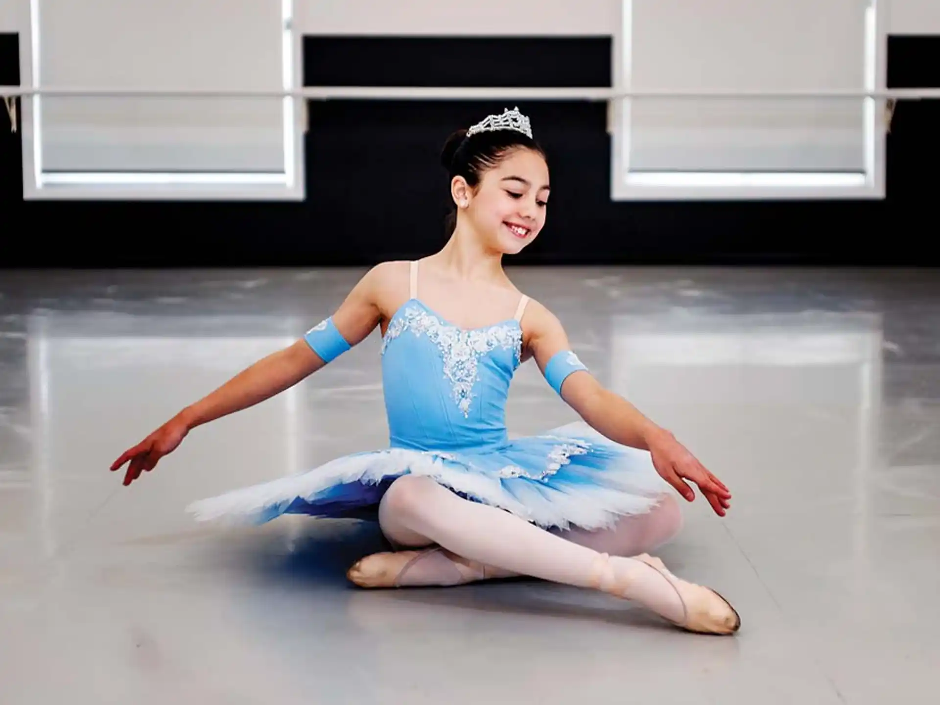 a person in a blue dress