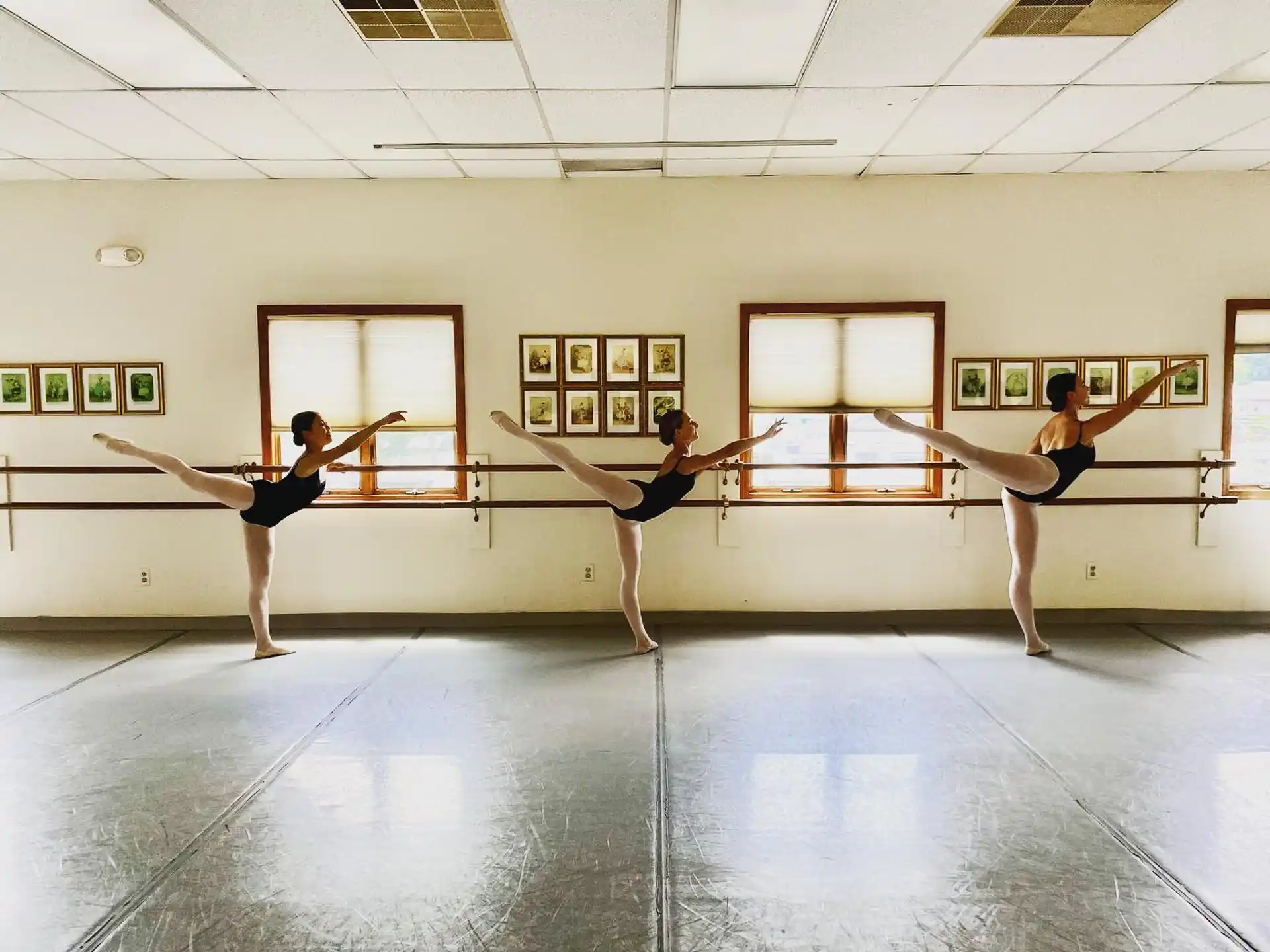 a group of women dancing in a room