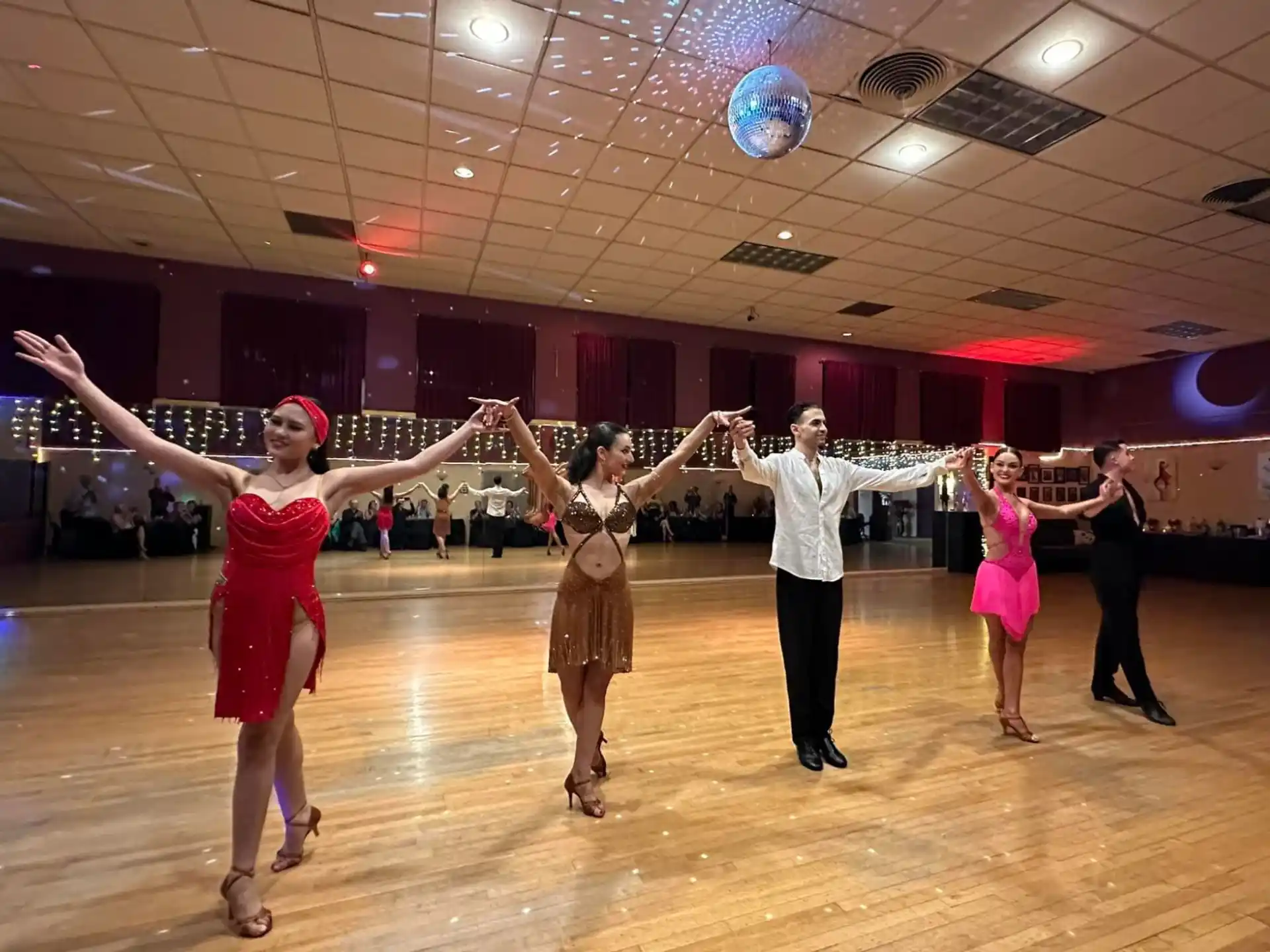 a group of people dancing