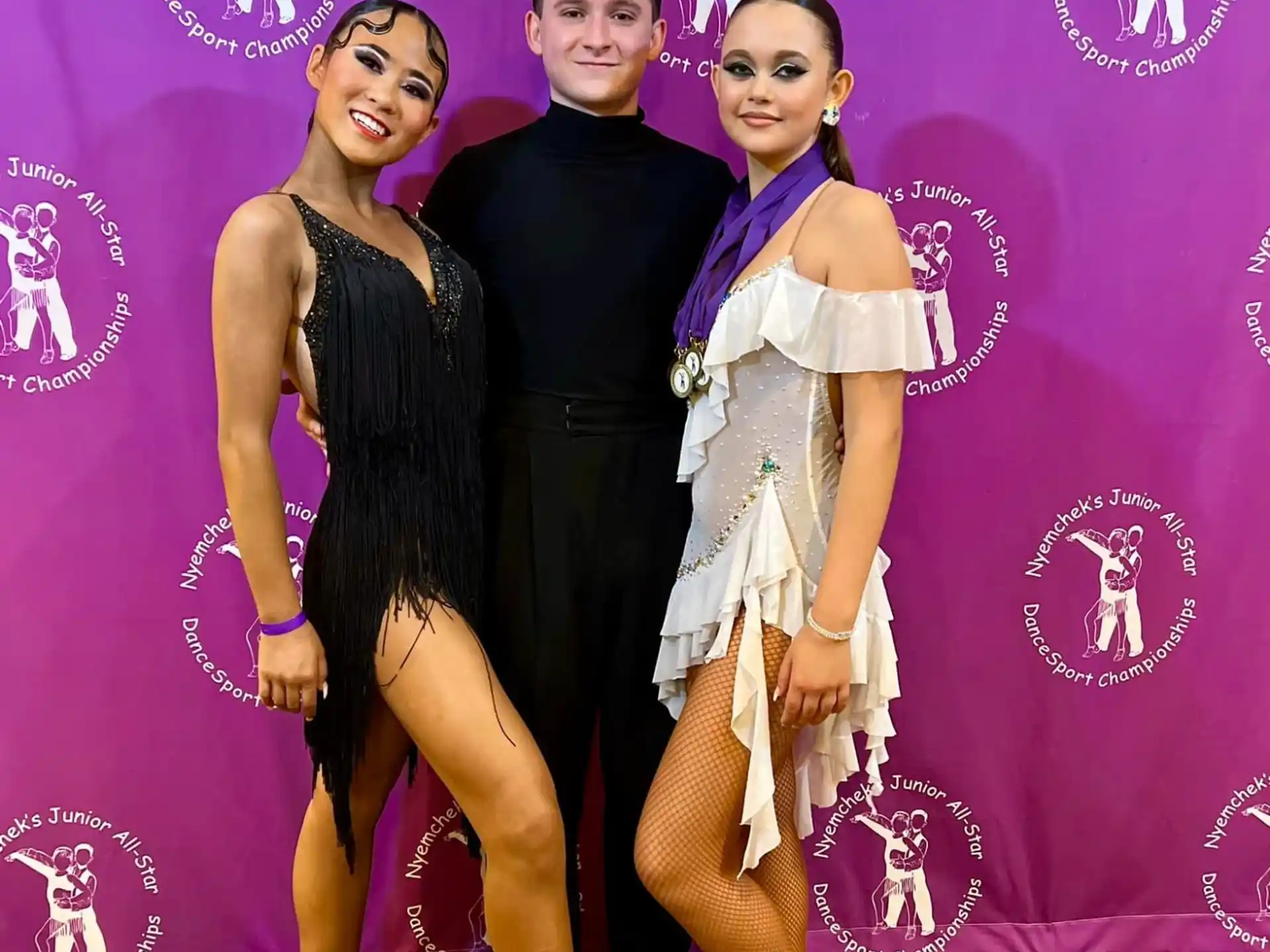 a person and two women