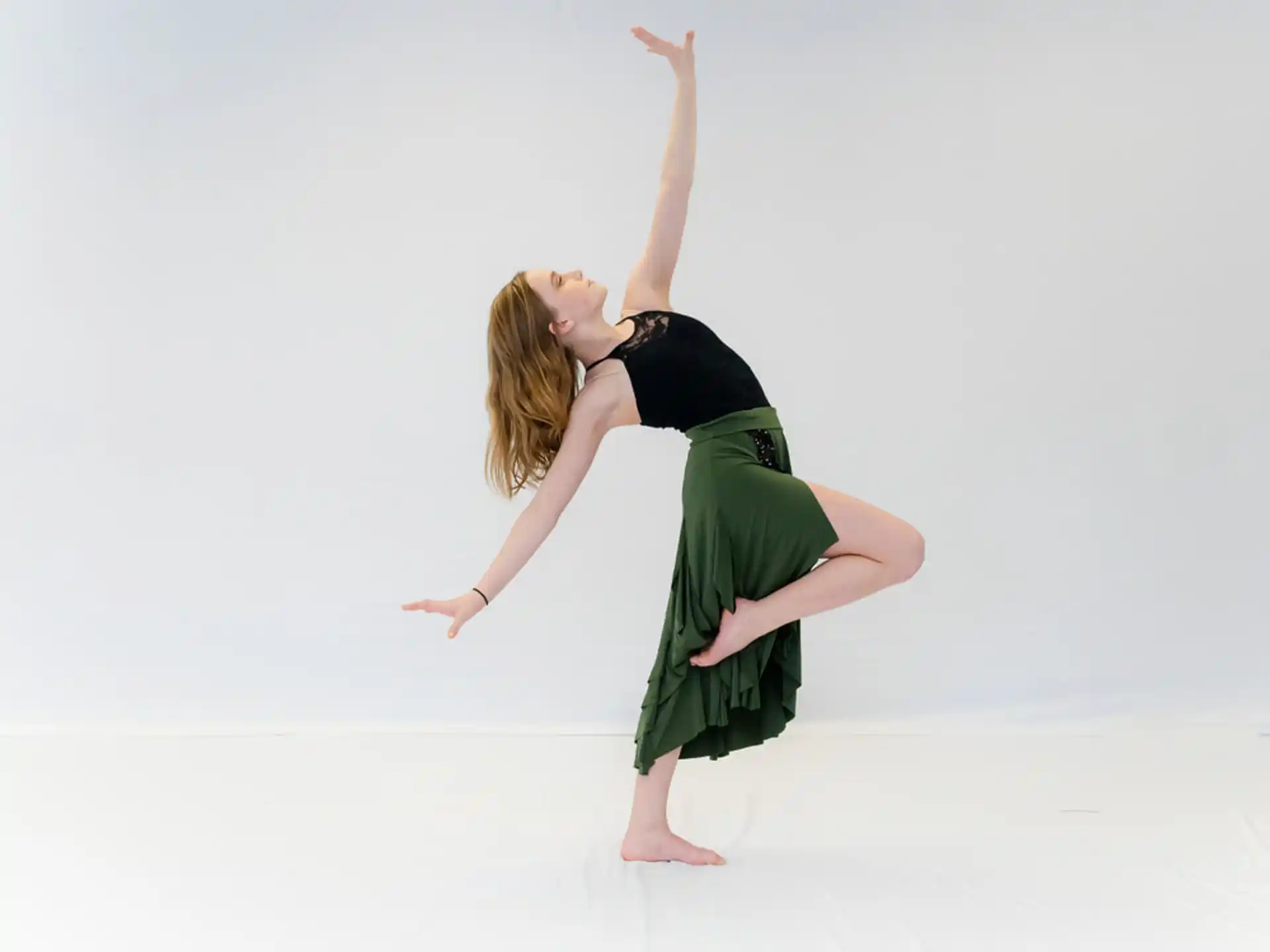 a person dancing on a white background