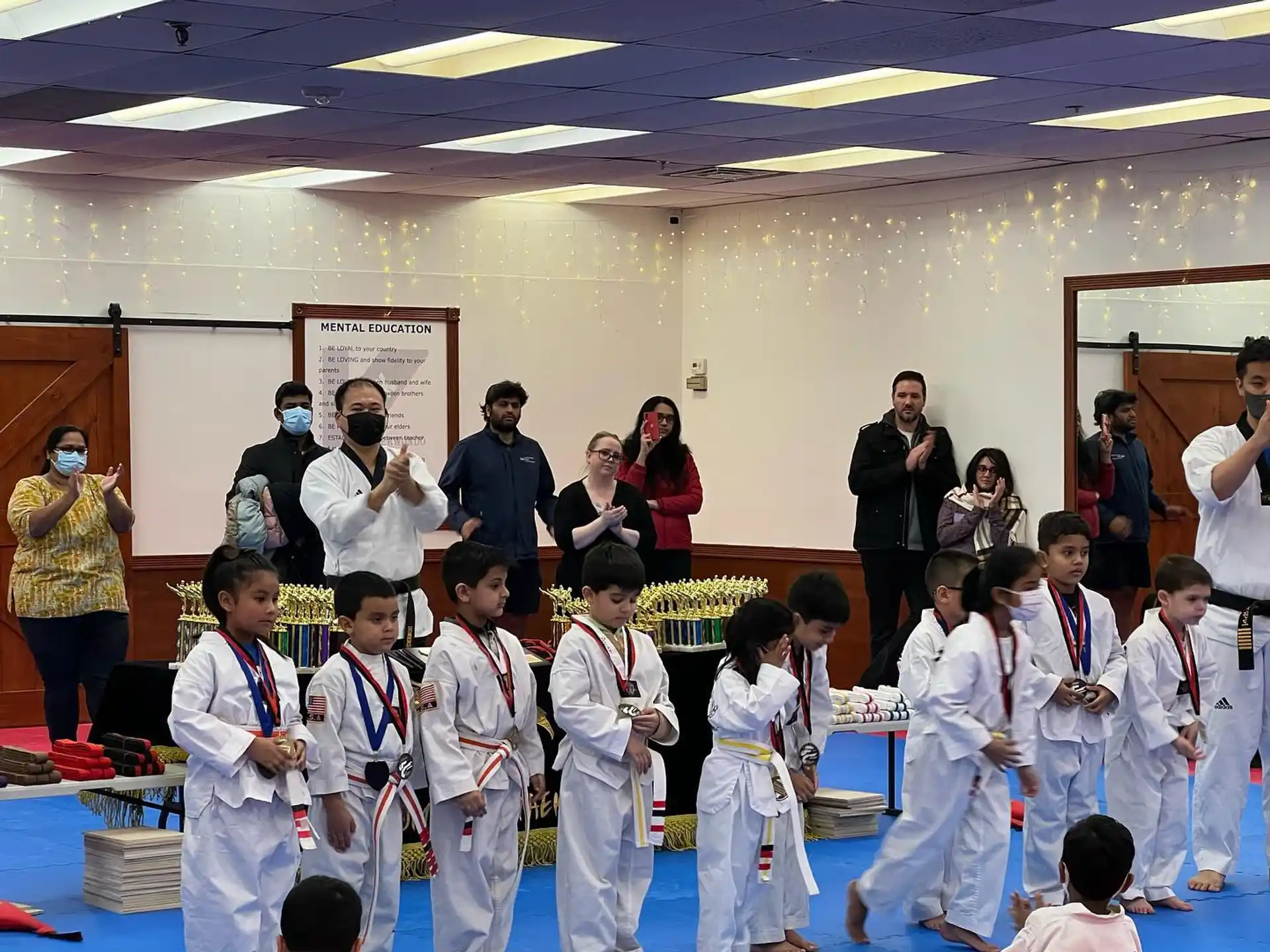 a group of children in a room