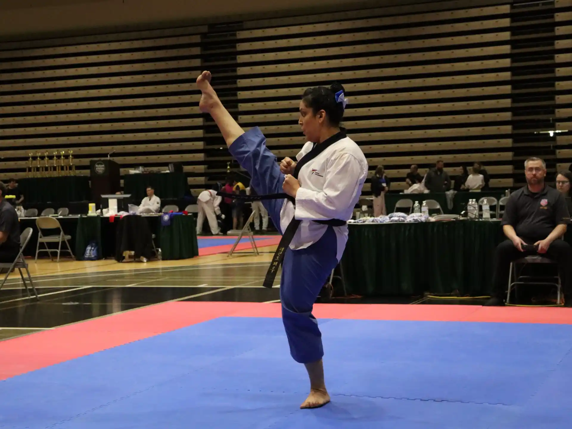 a person in a karate uniform