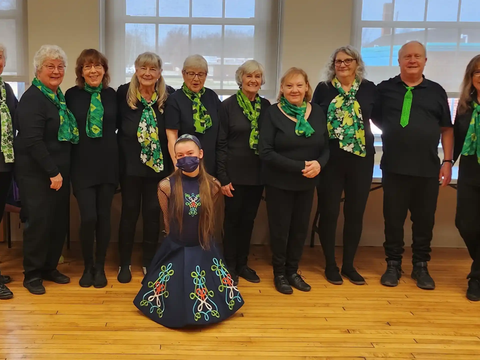 a group of people posing for a photo