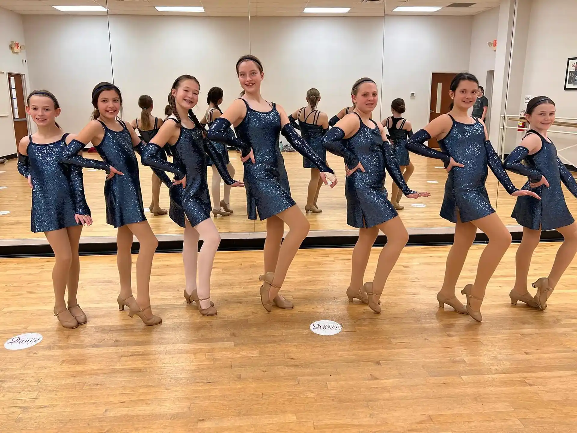 a group of women in a dance class
