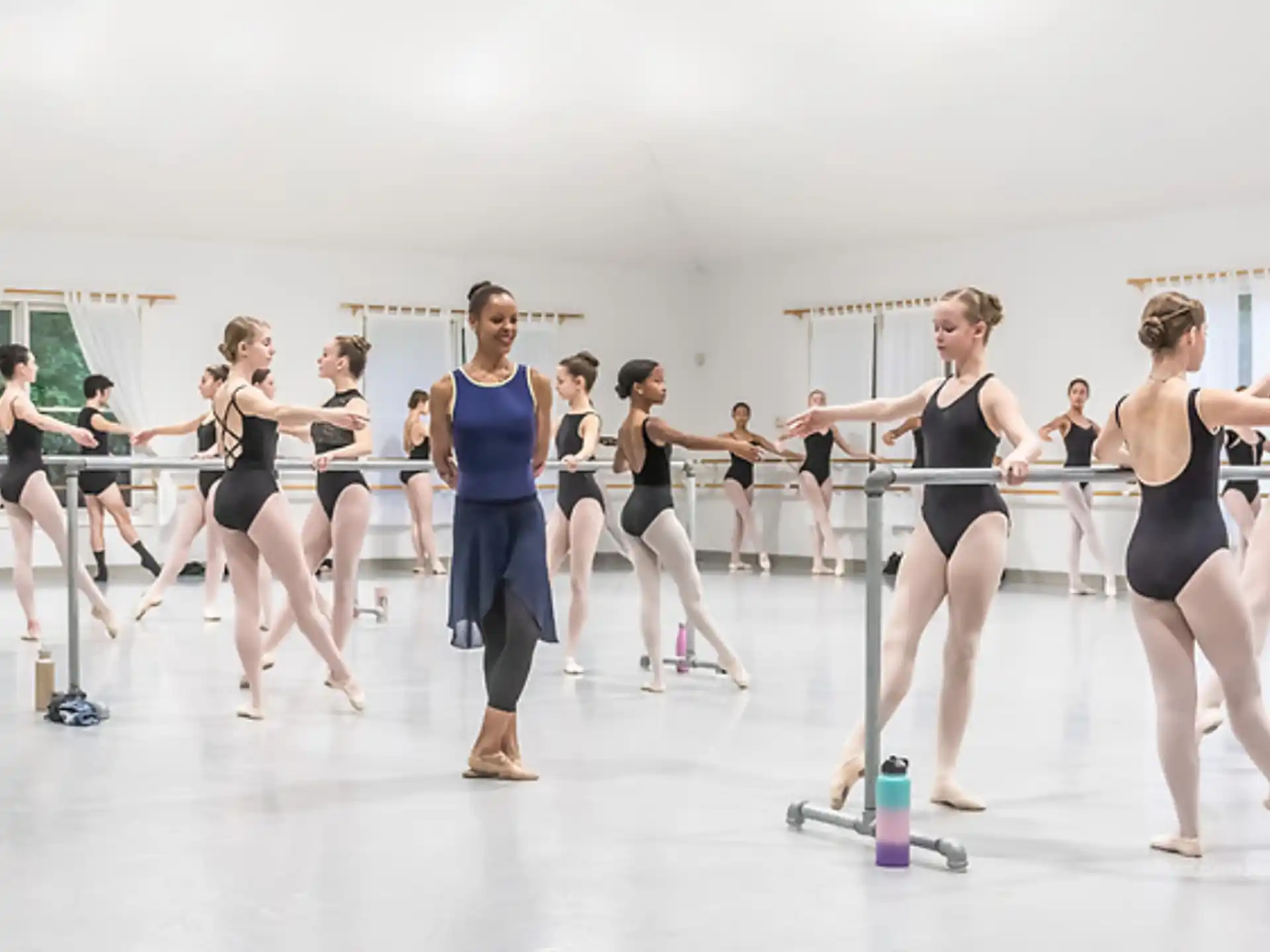 a group of women exercising