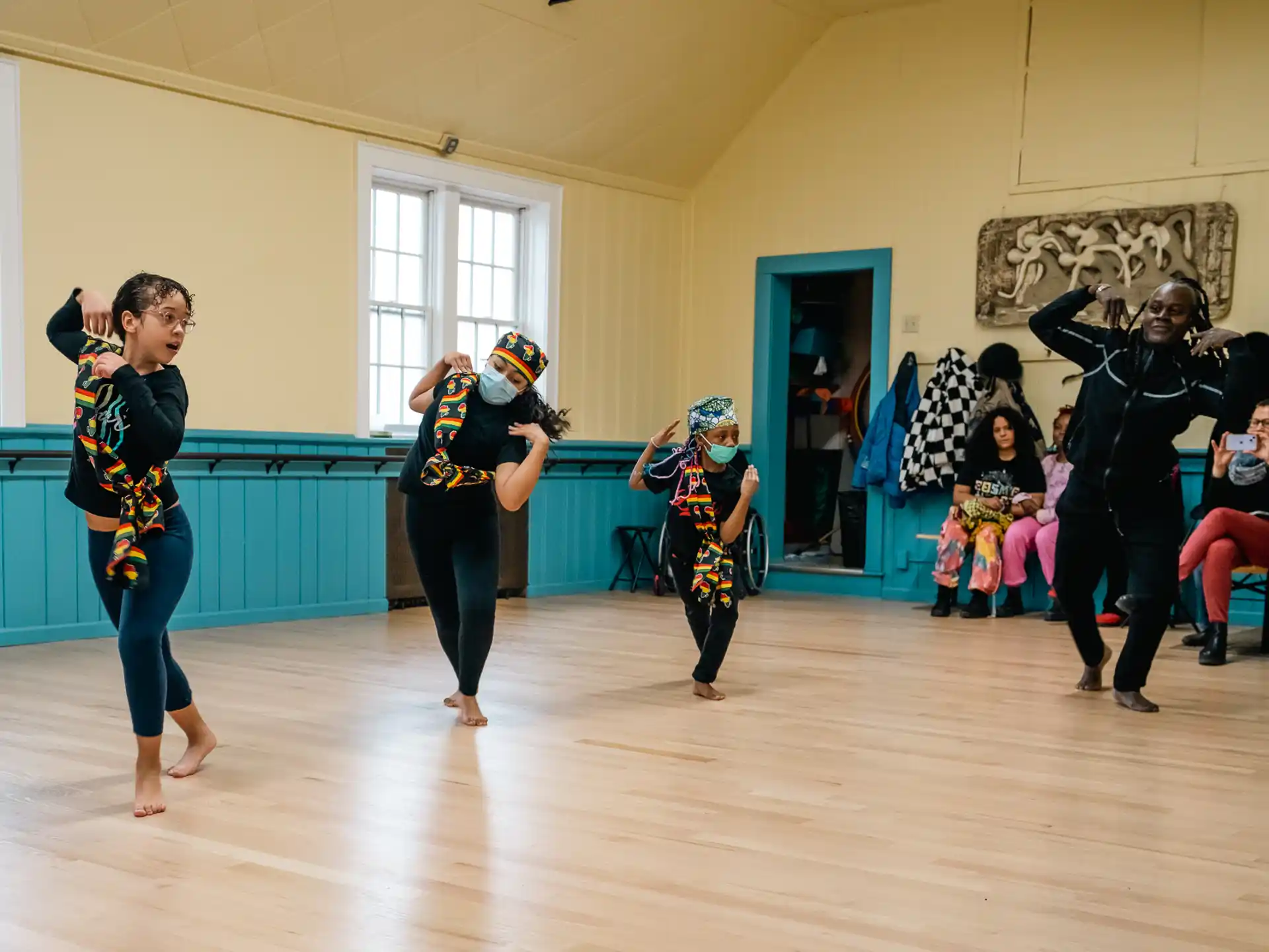 a group of people dancing