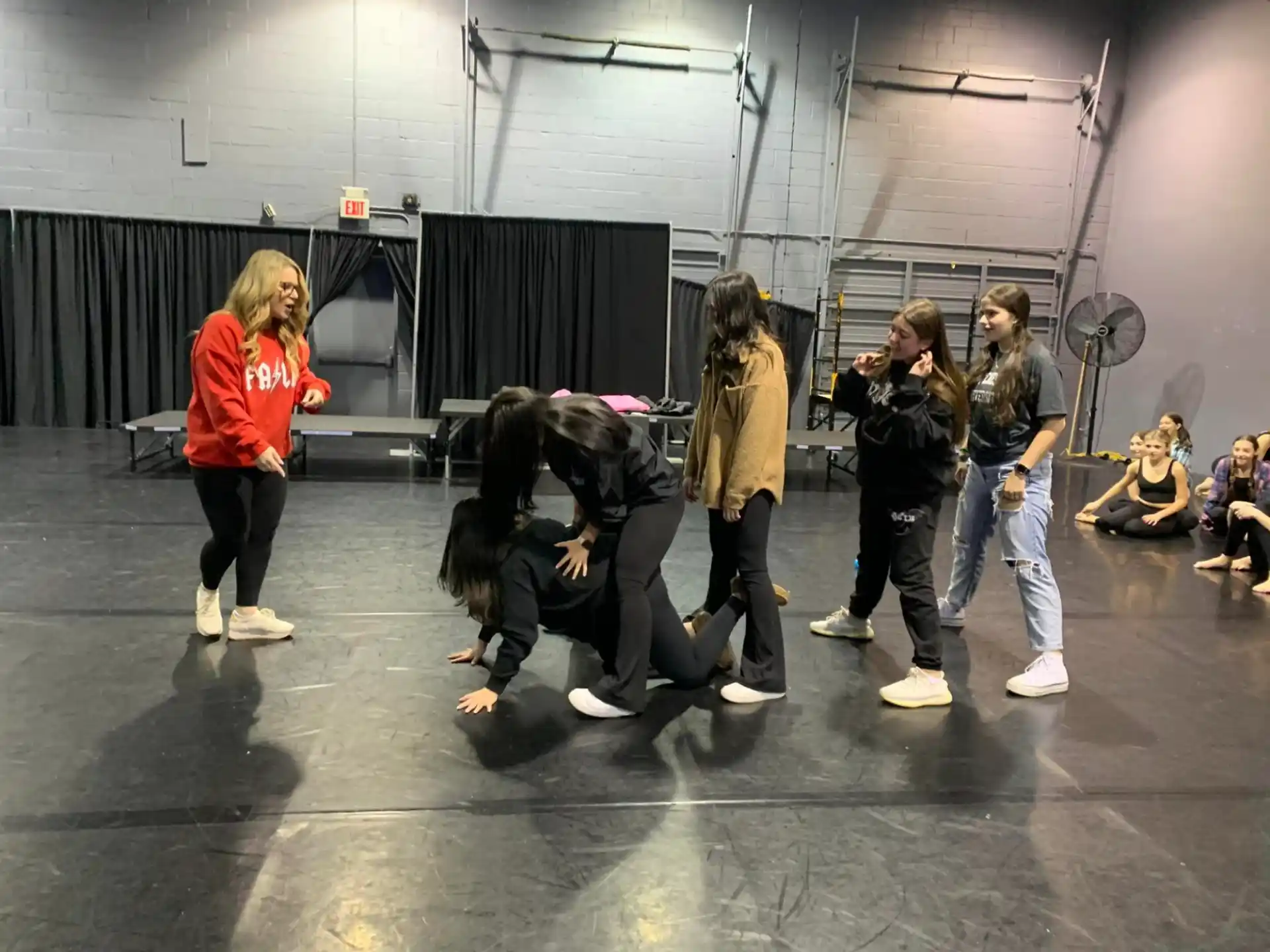 a group of people dancing