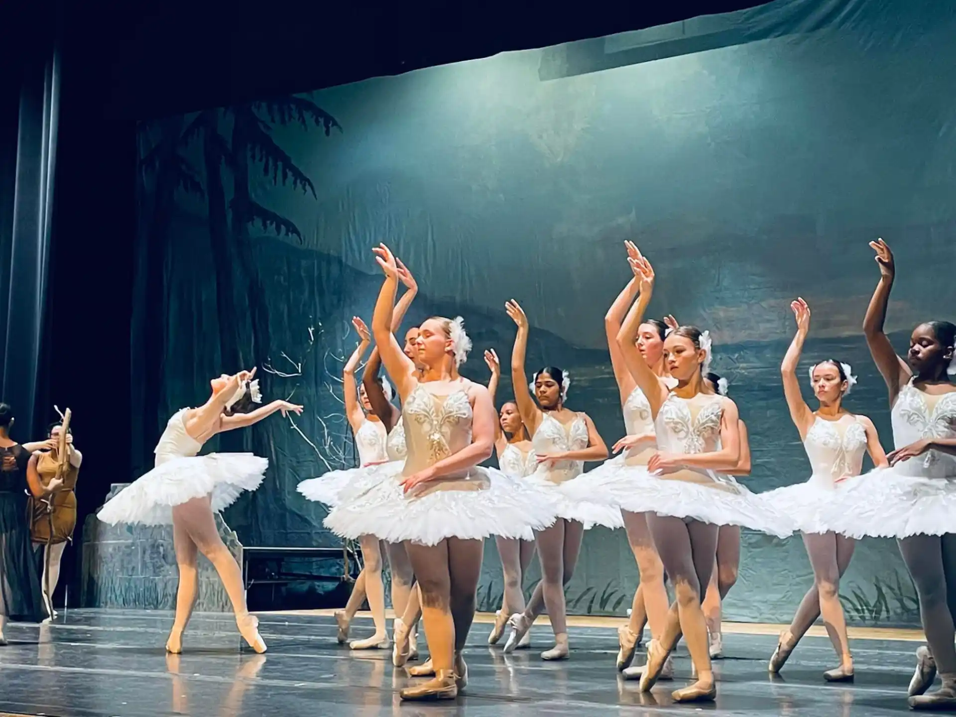 a group of women dancing on a stage