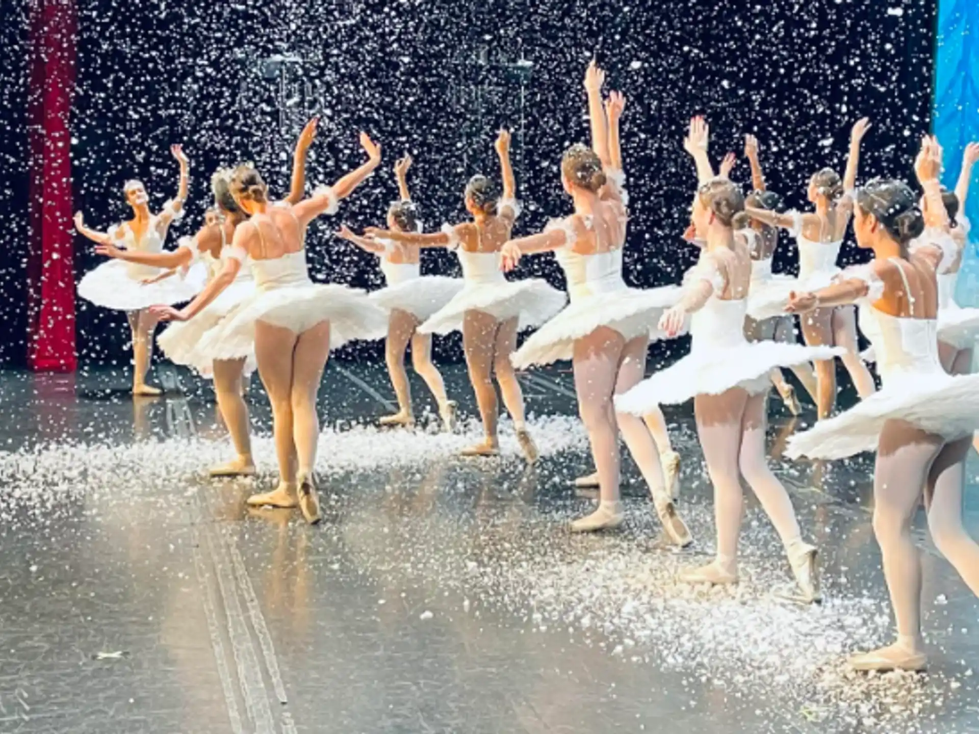 a group of women dancing on a stage