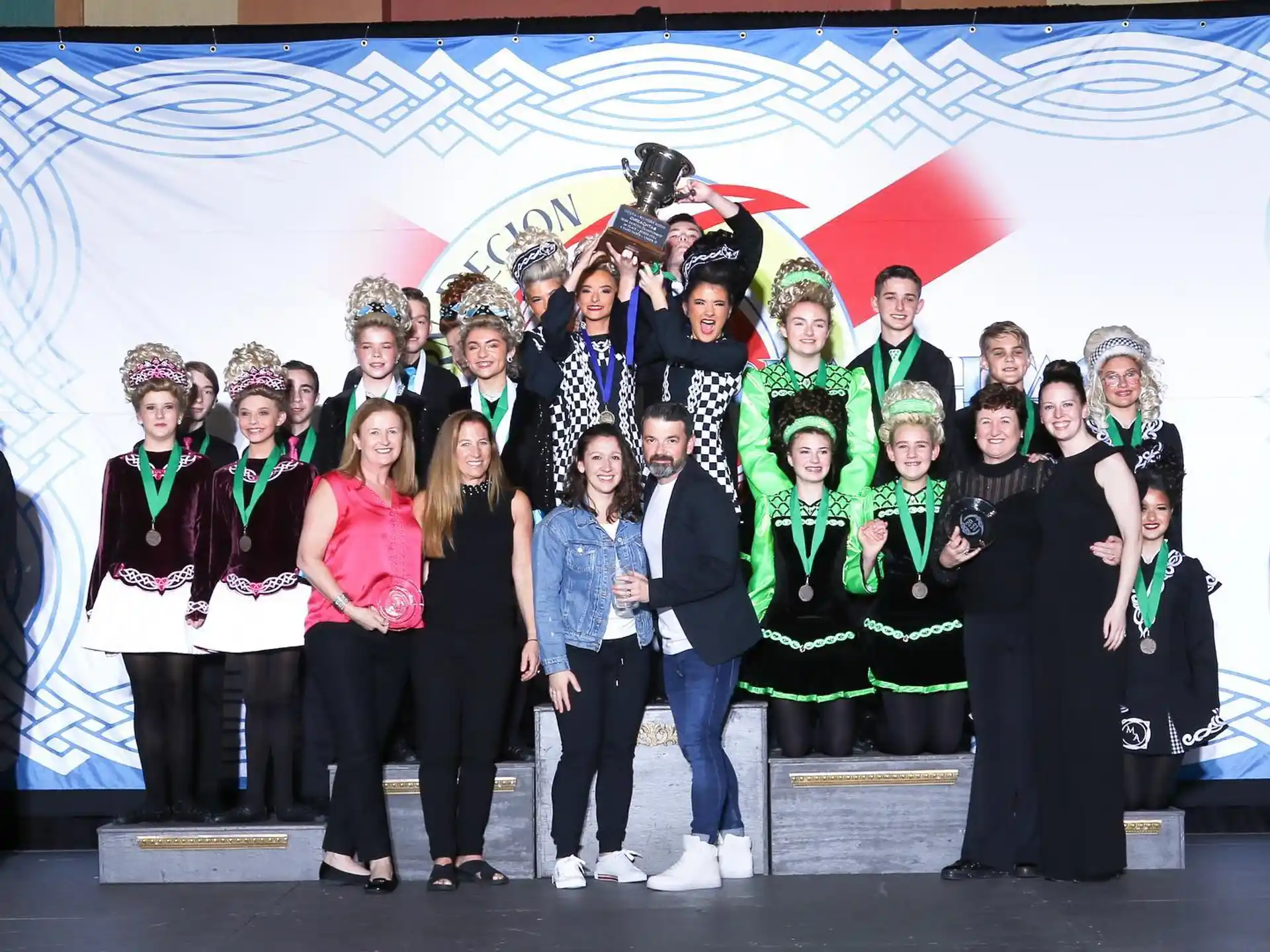 a group of people posing for a photo