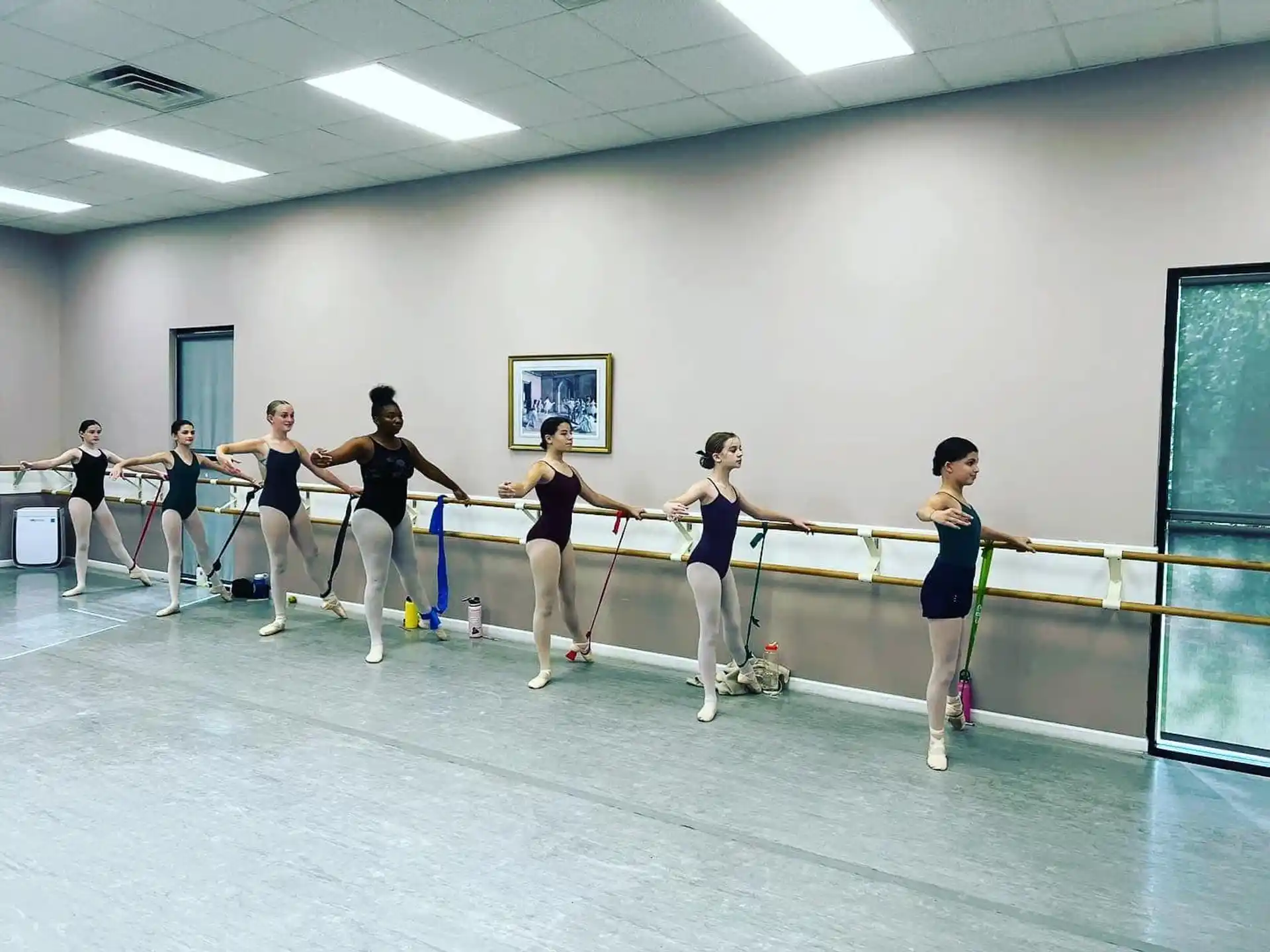 a group of women exercising