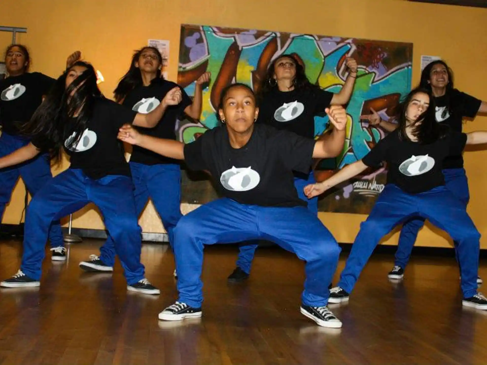 a group of people dancing