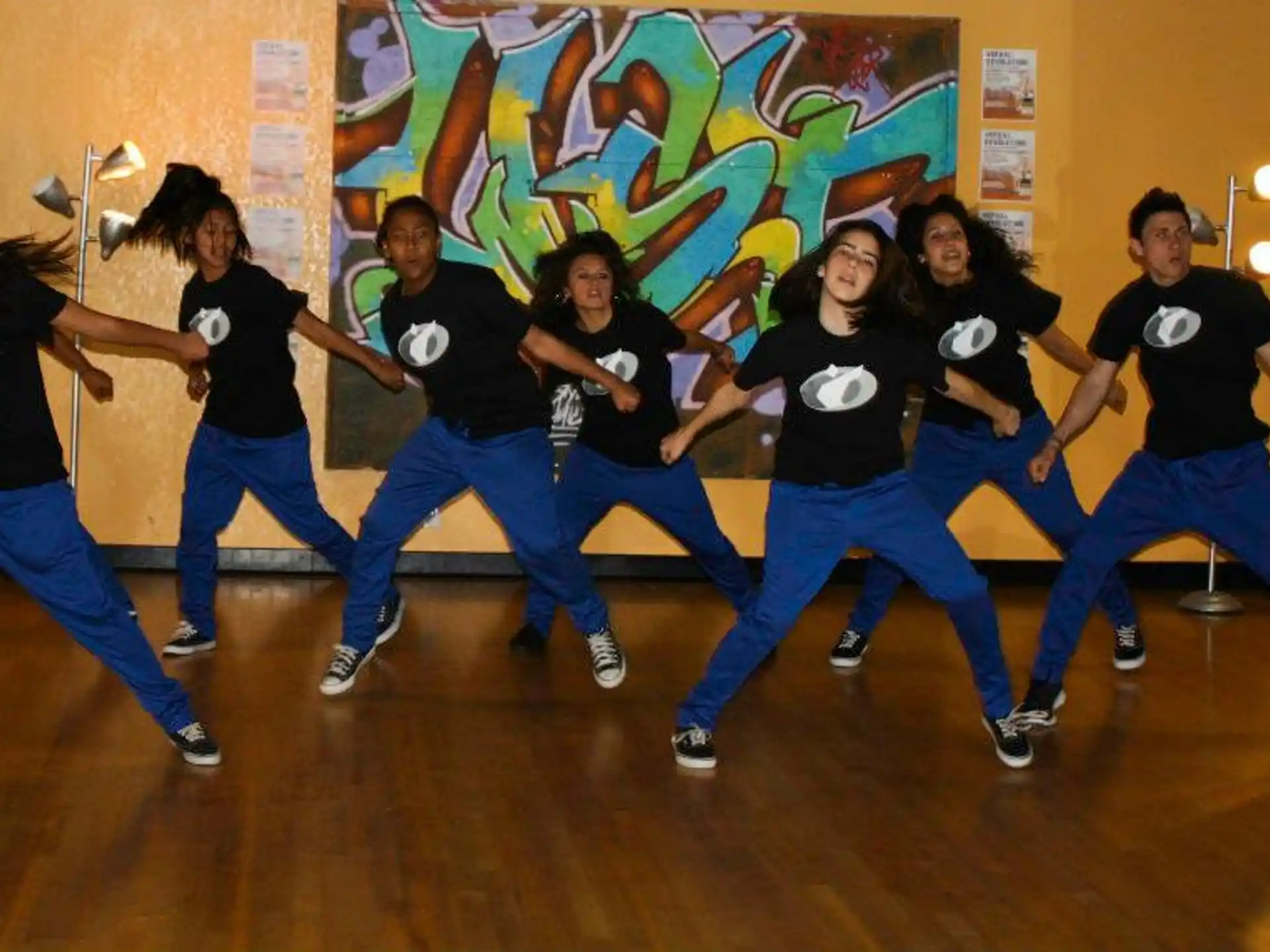 a group of people dancing