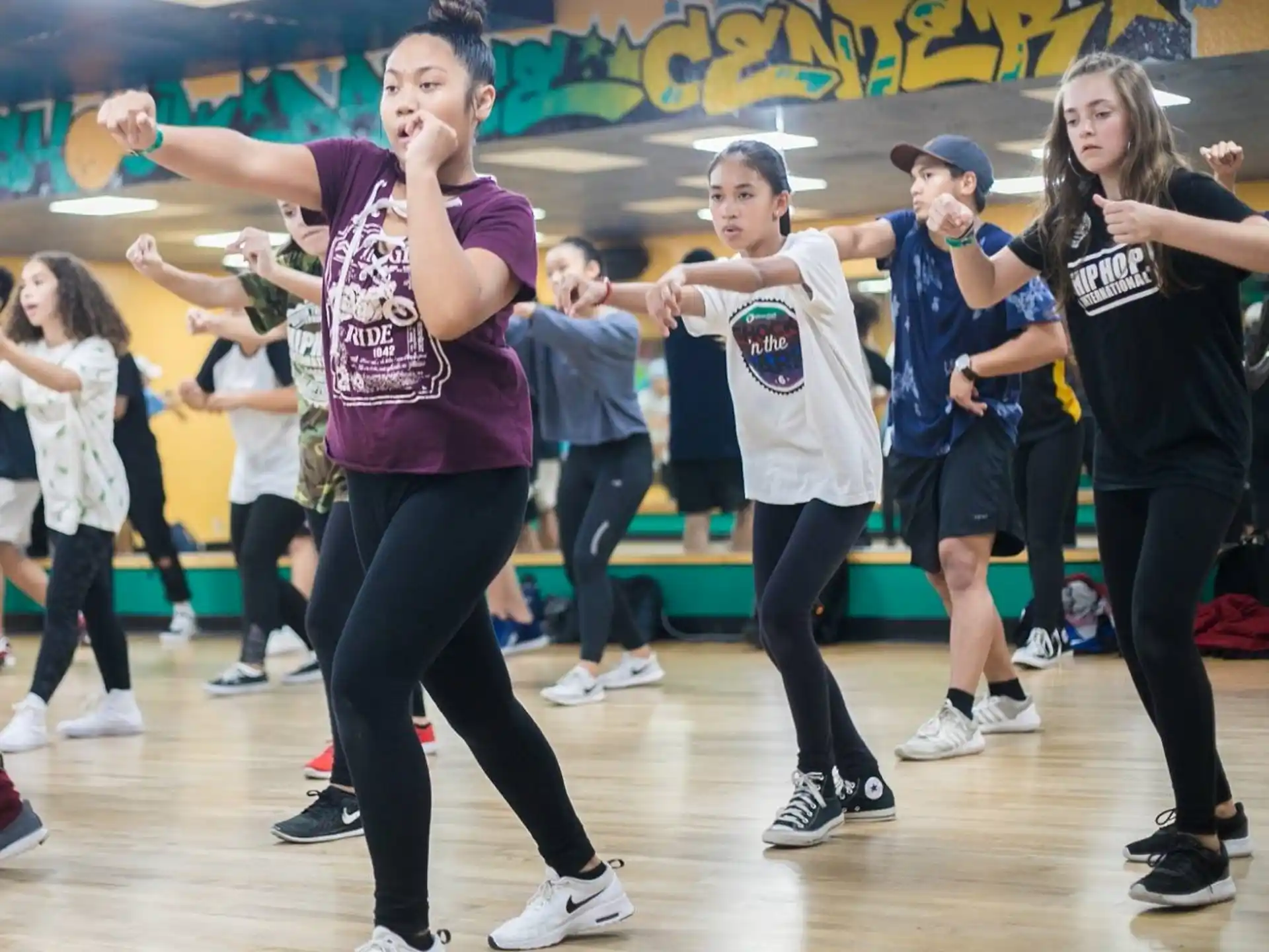a group of people dancing