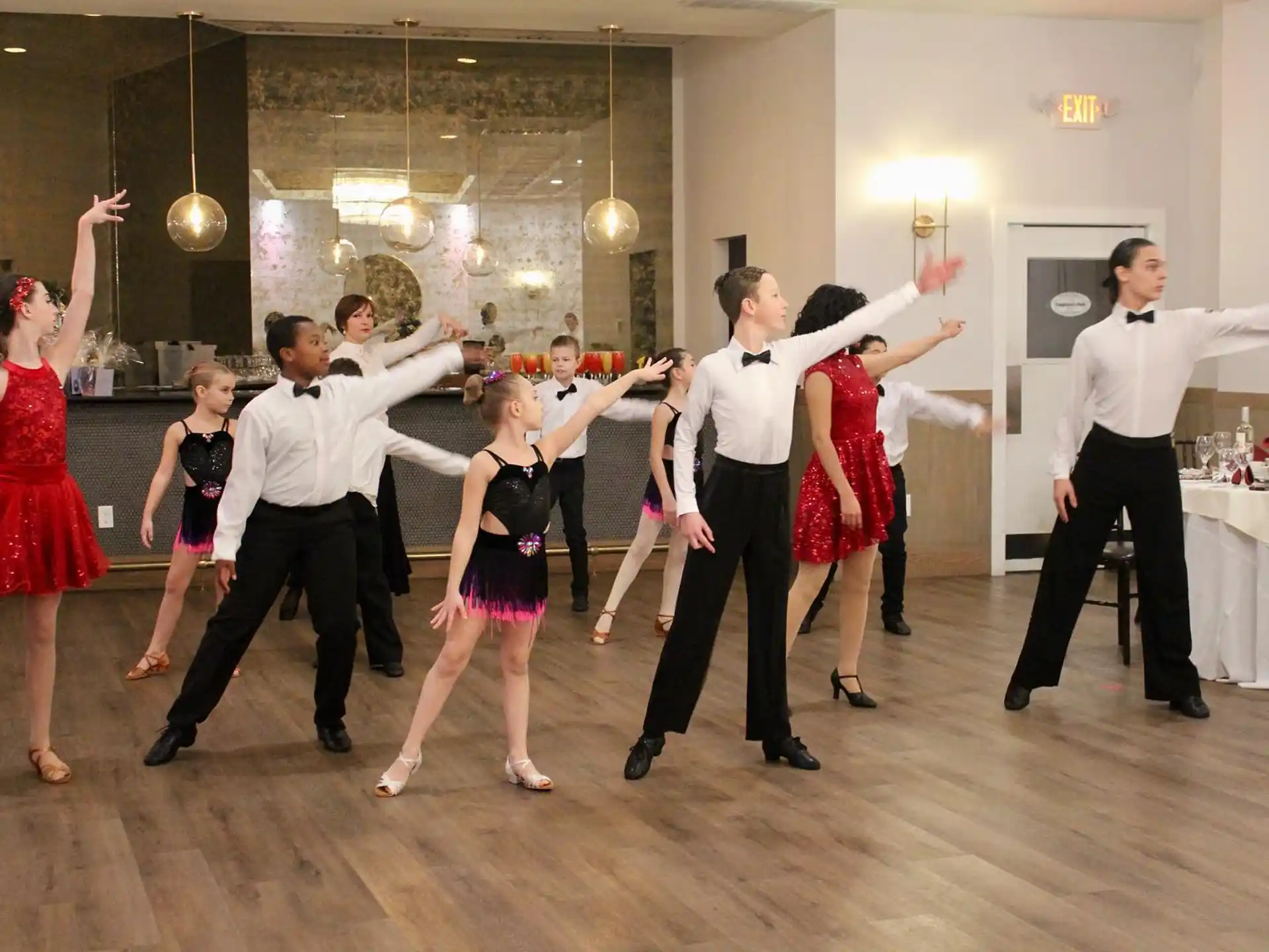 a group of people dancing