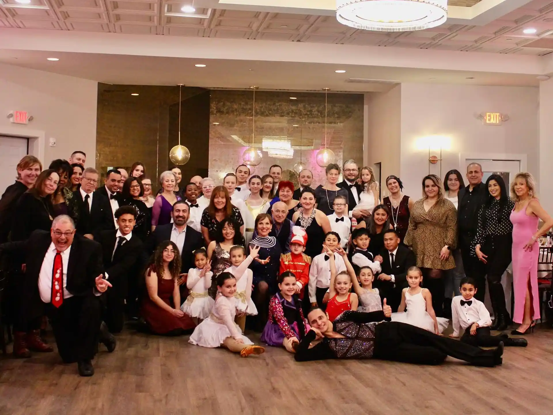 a group of people posing for a photo