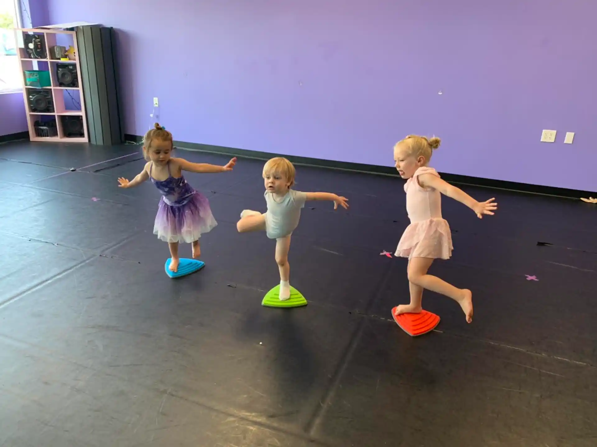 a group of children dancing