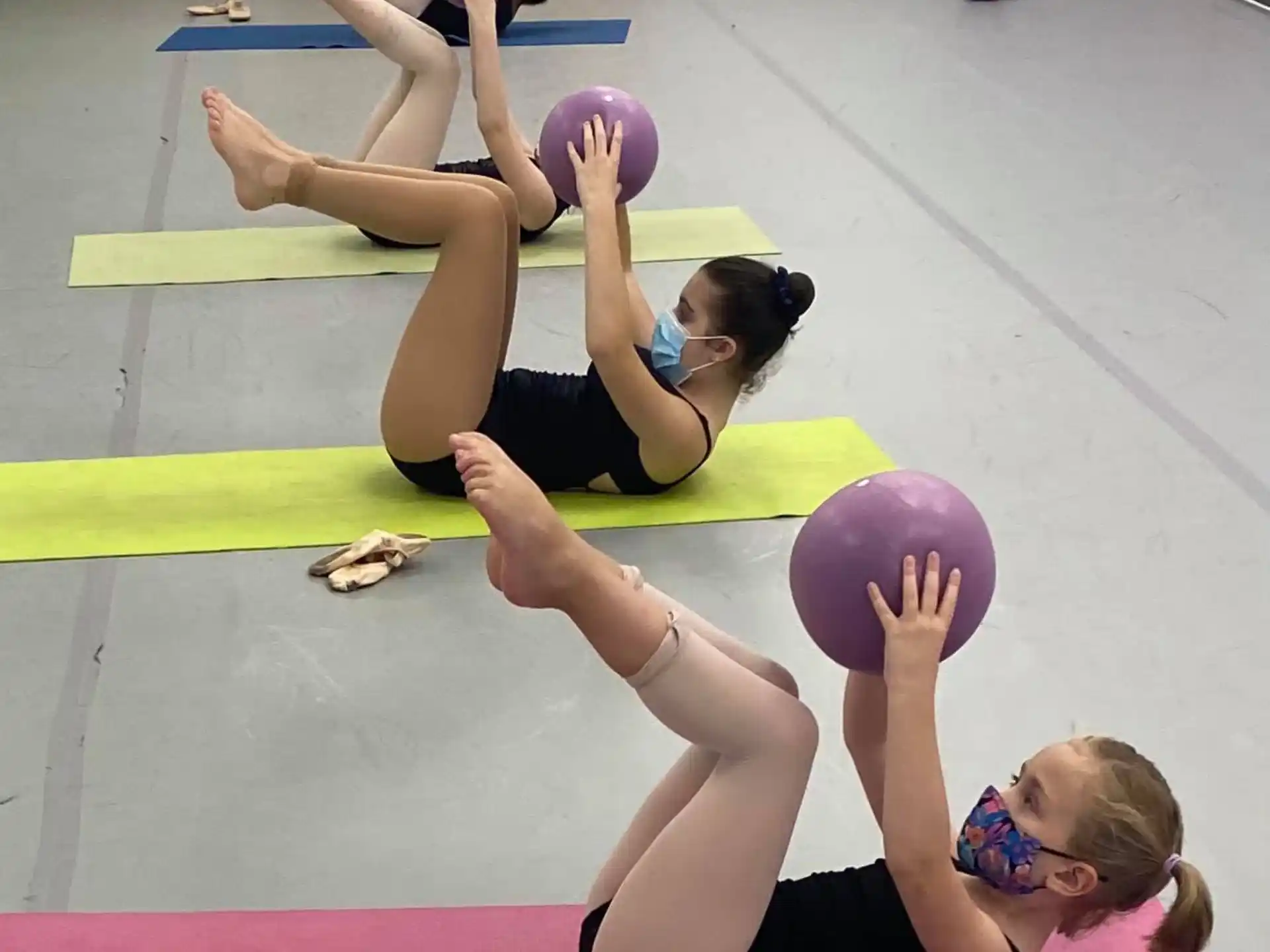 a group of women exercising