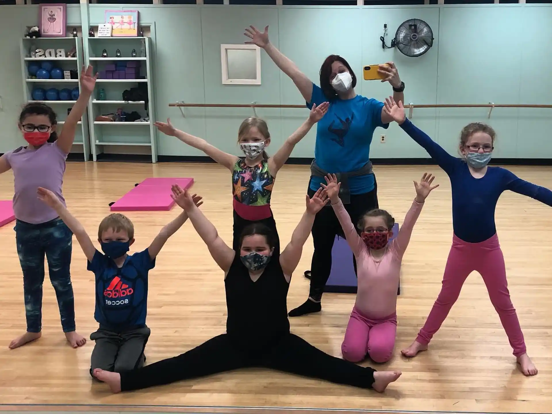 a group of children in a room