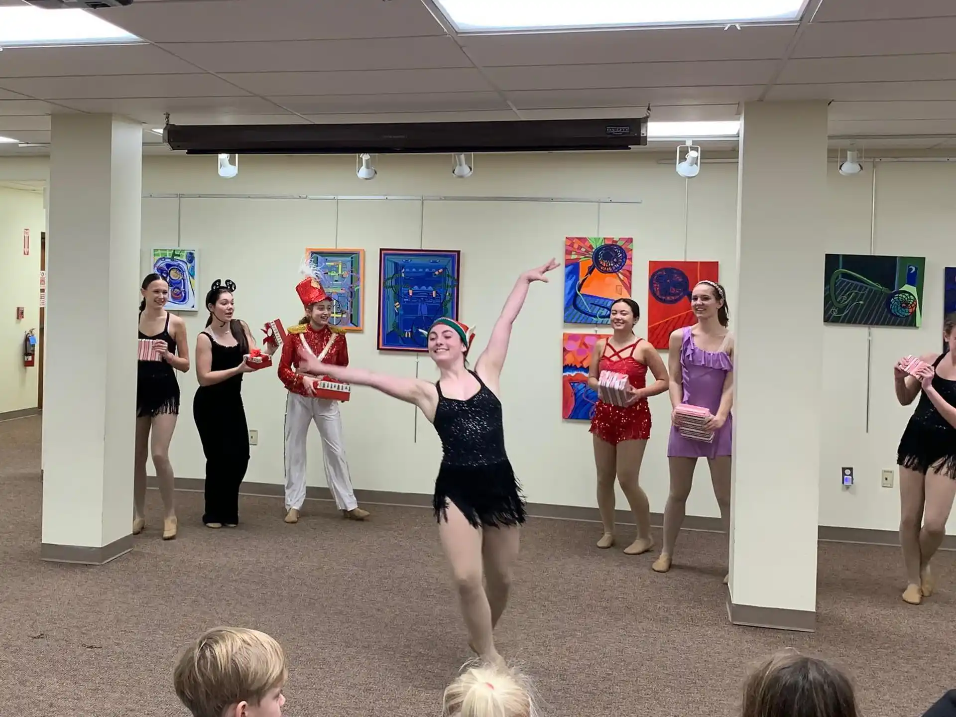 a group of people dancing