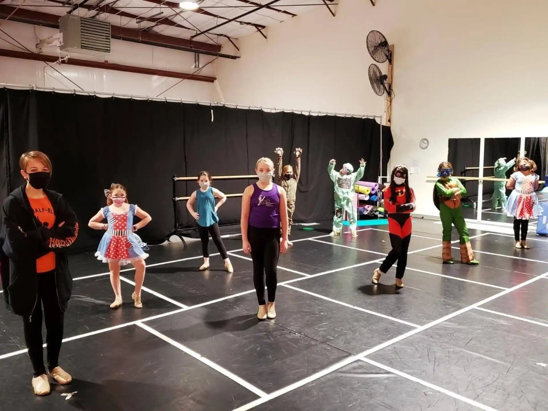 a group of people dancing