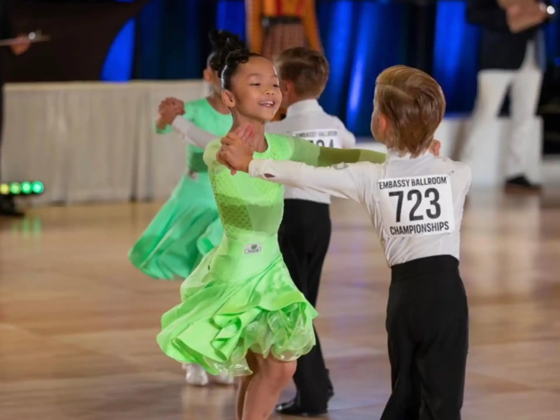 a group of children dancing