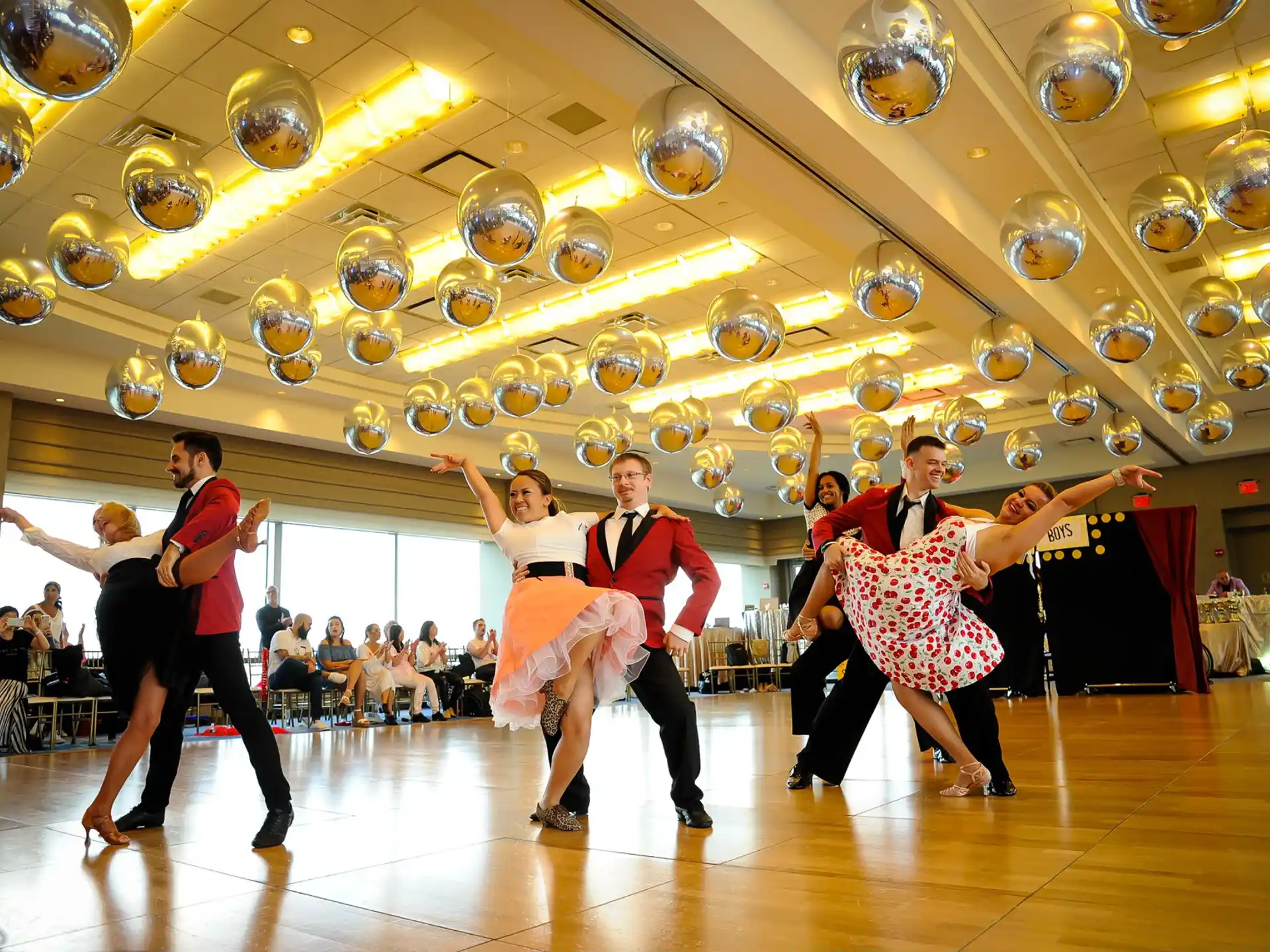 a group of people dancing
