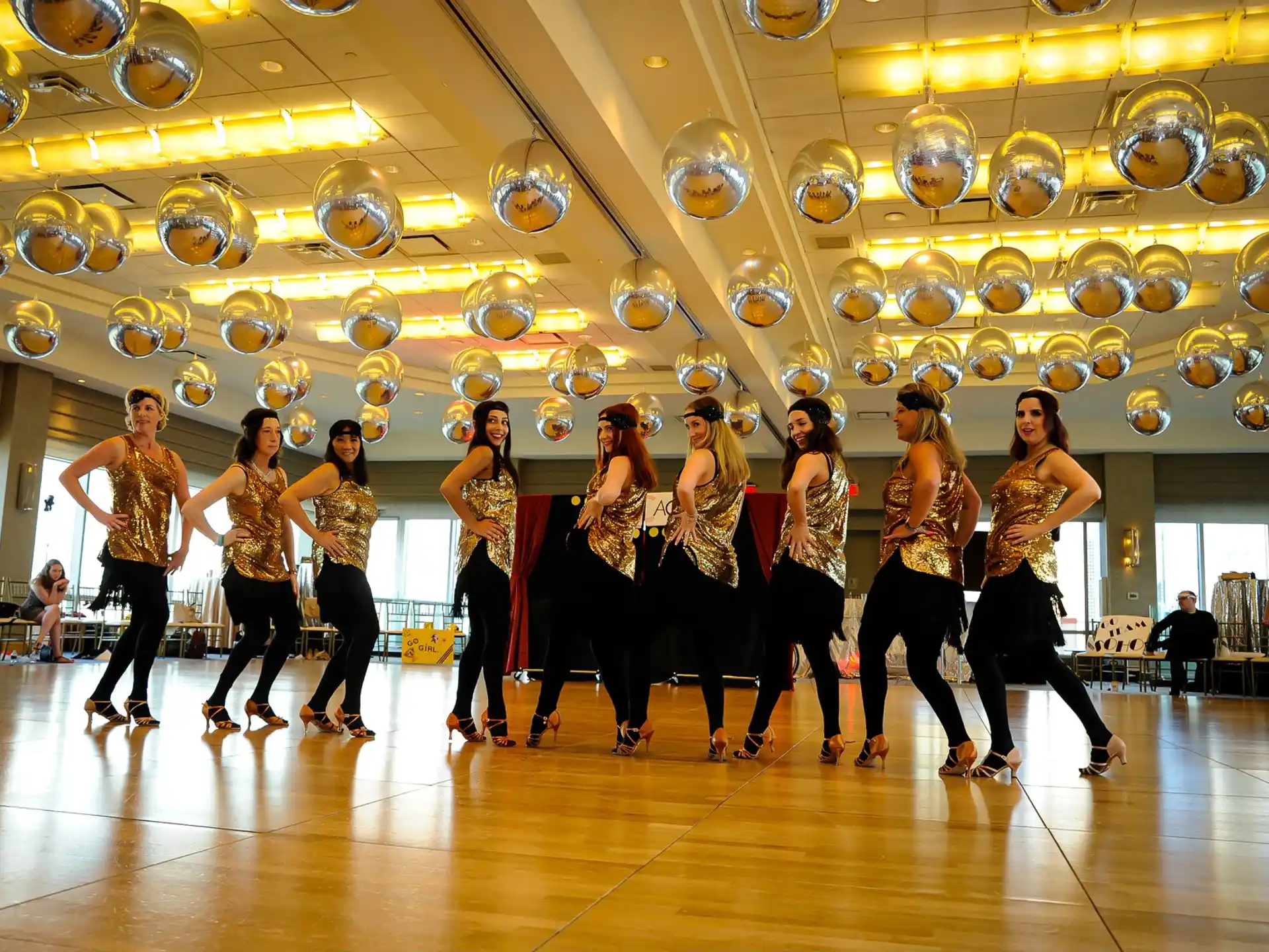a group of people dancing