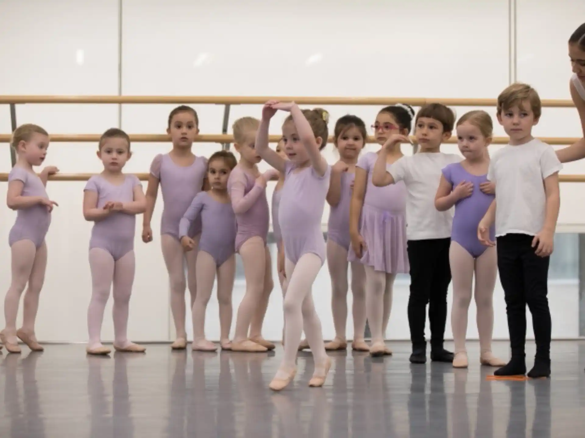 a group of children in a line