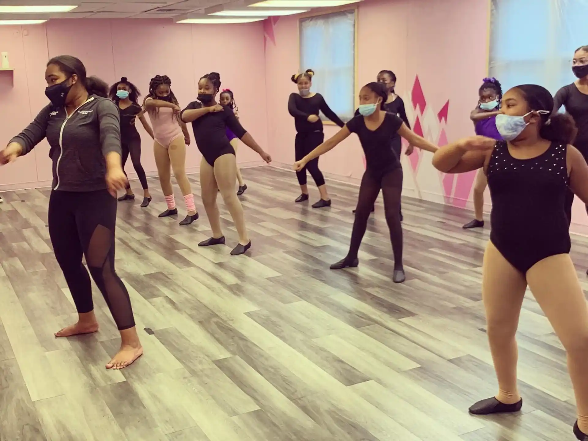 a group of people dancing