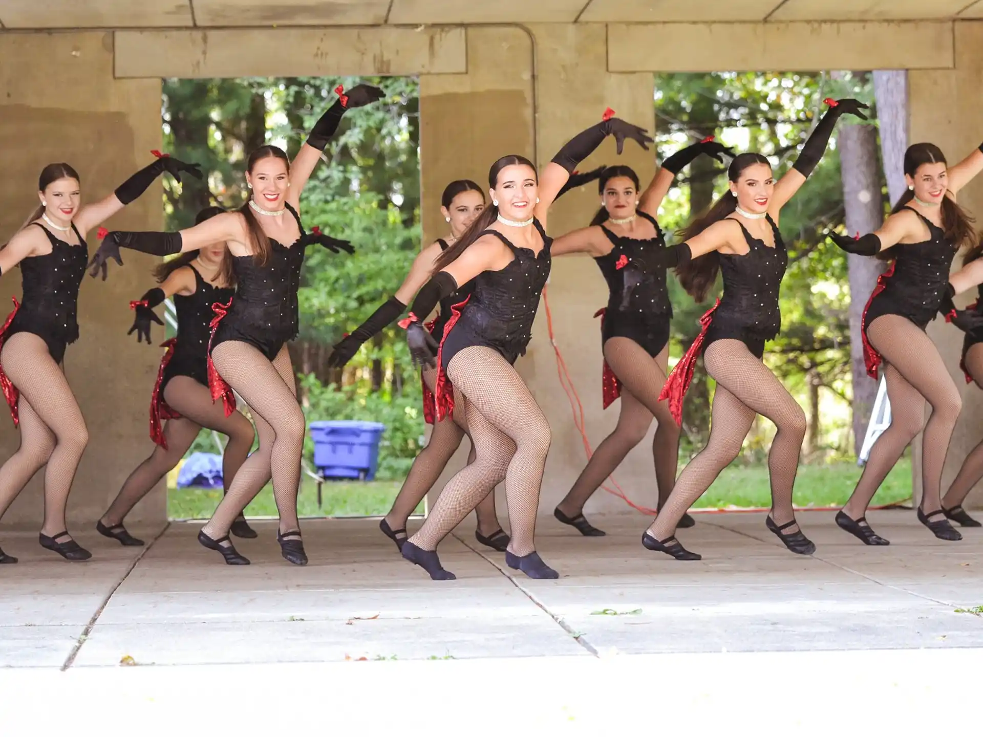a group of women dancing