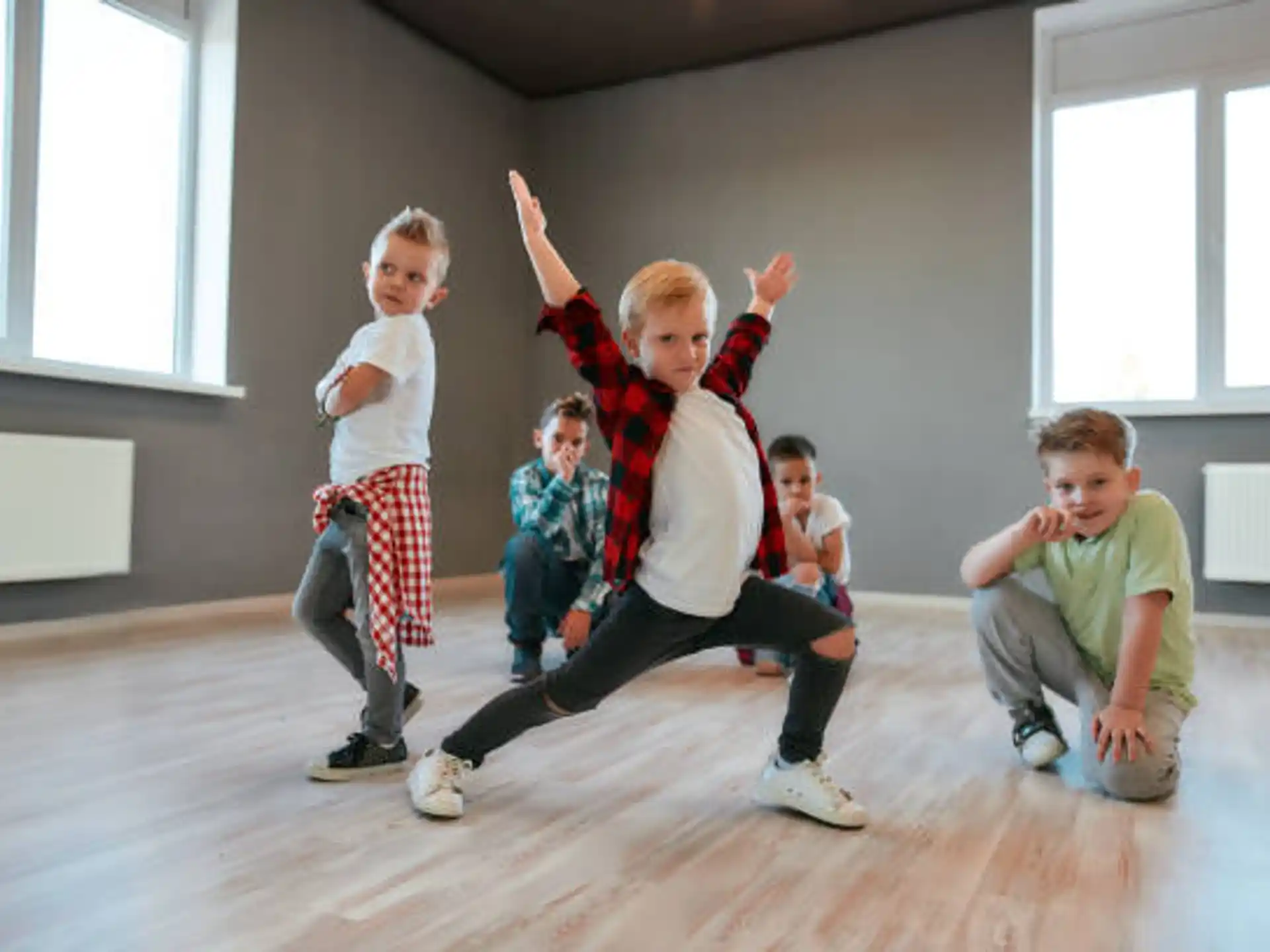 a group of kids posing for a photo