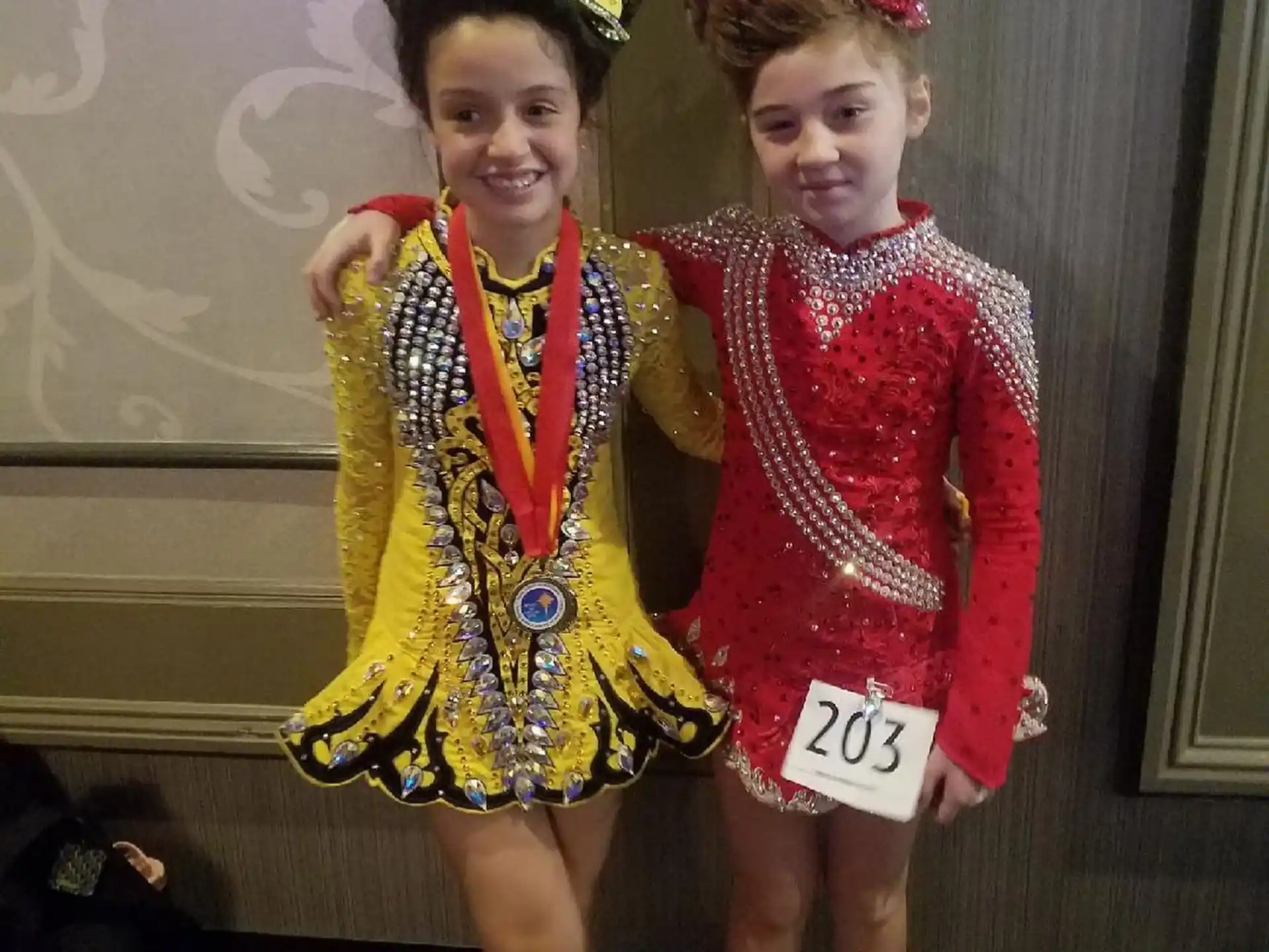 two girls wearing clothing