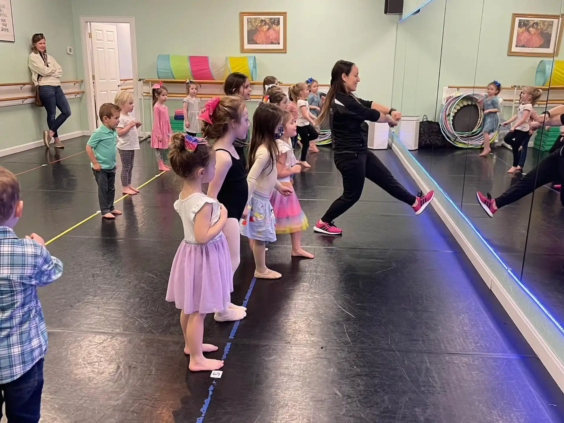 a group of children in a room
