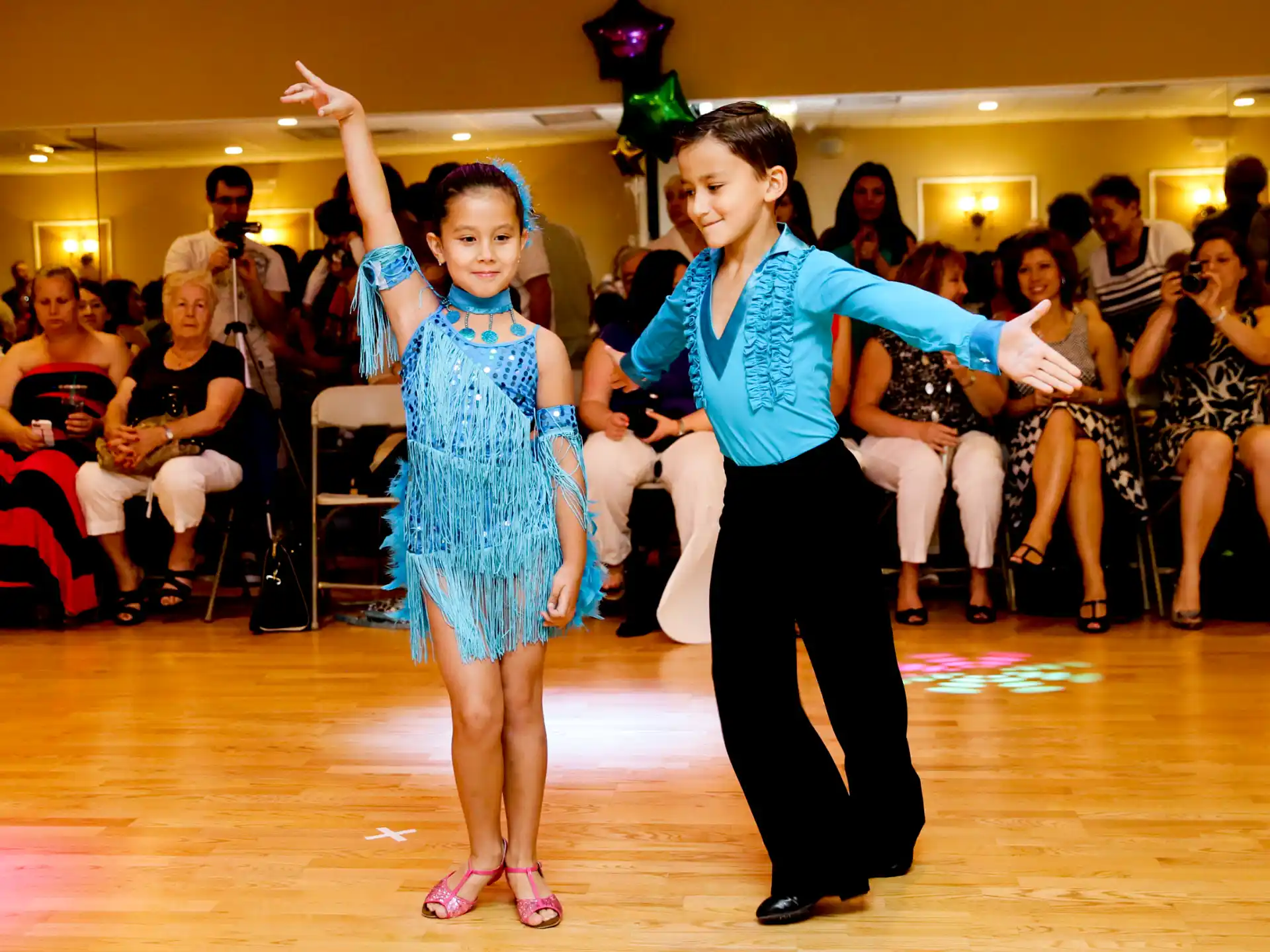 a man and woman dancing