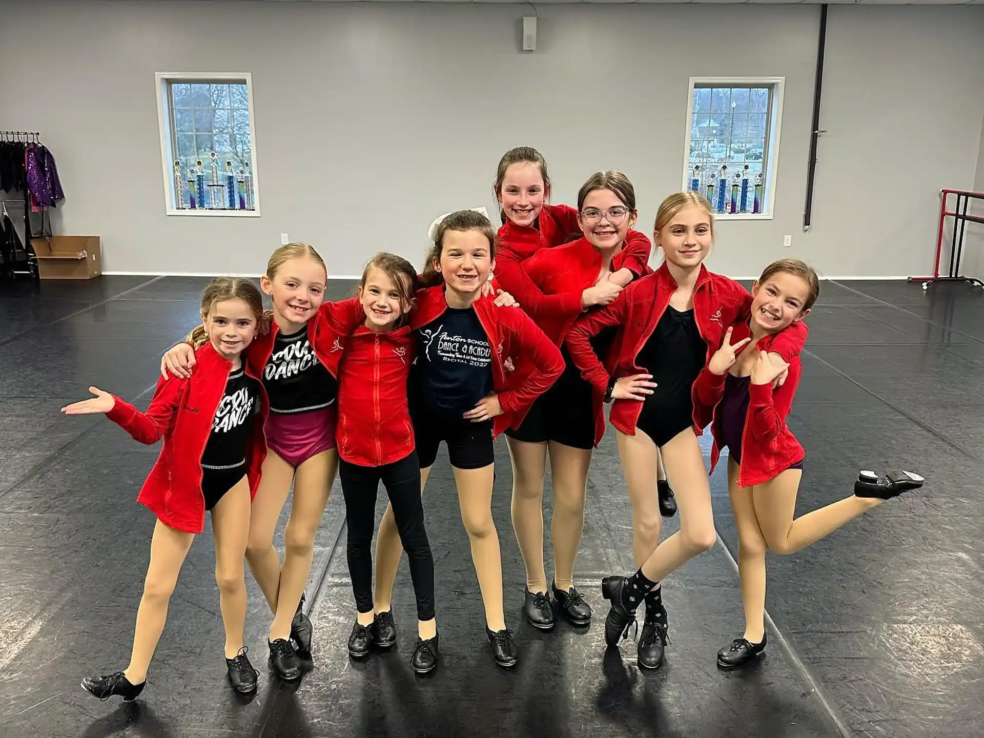 a group of girls in a gym