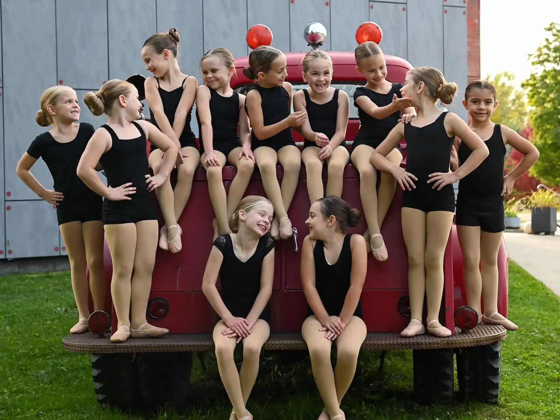a group of women posing for a photo