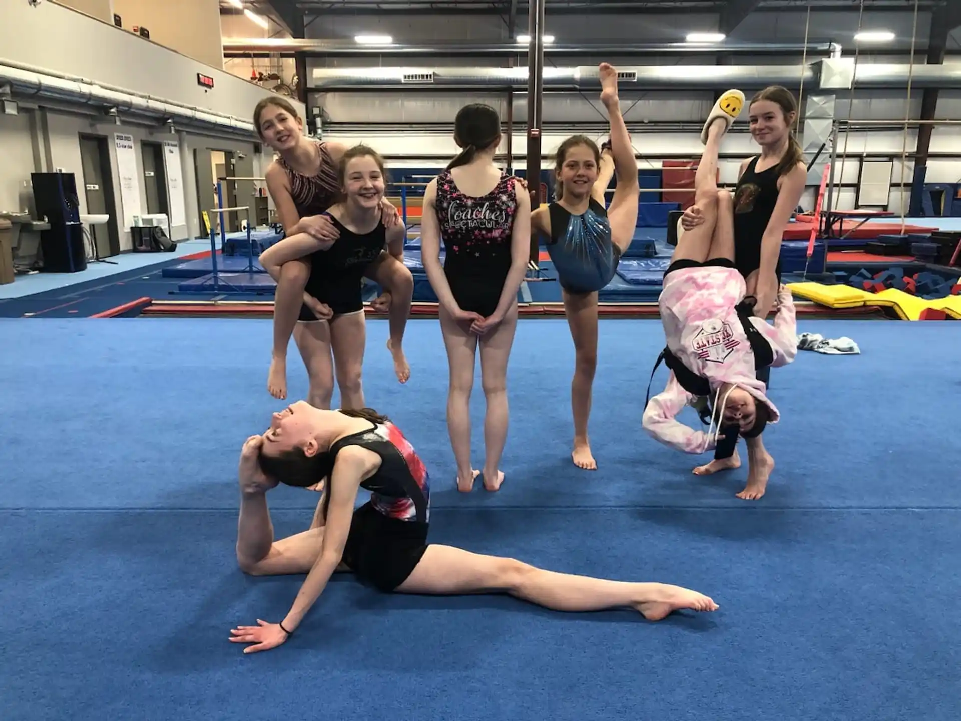 a group of women in a gym