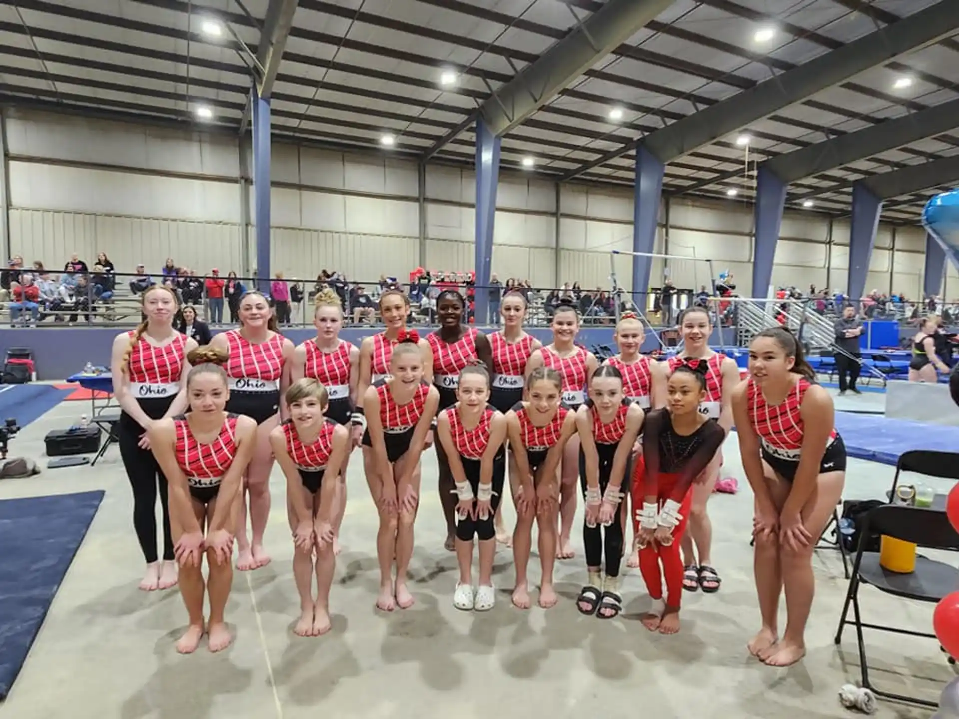 a group of women in a gym