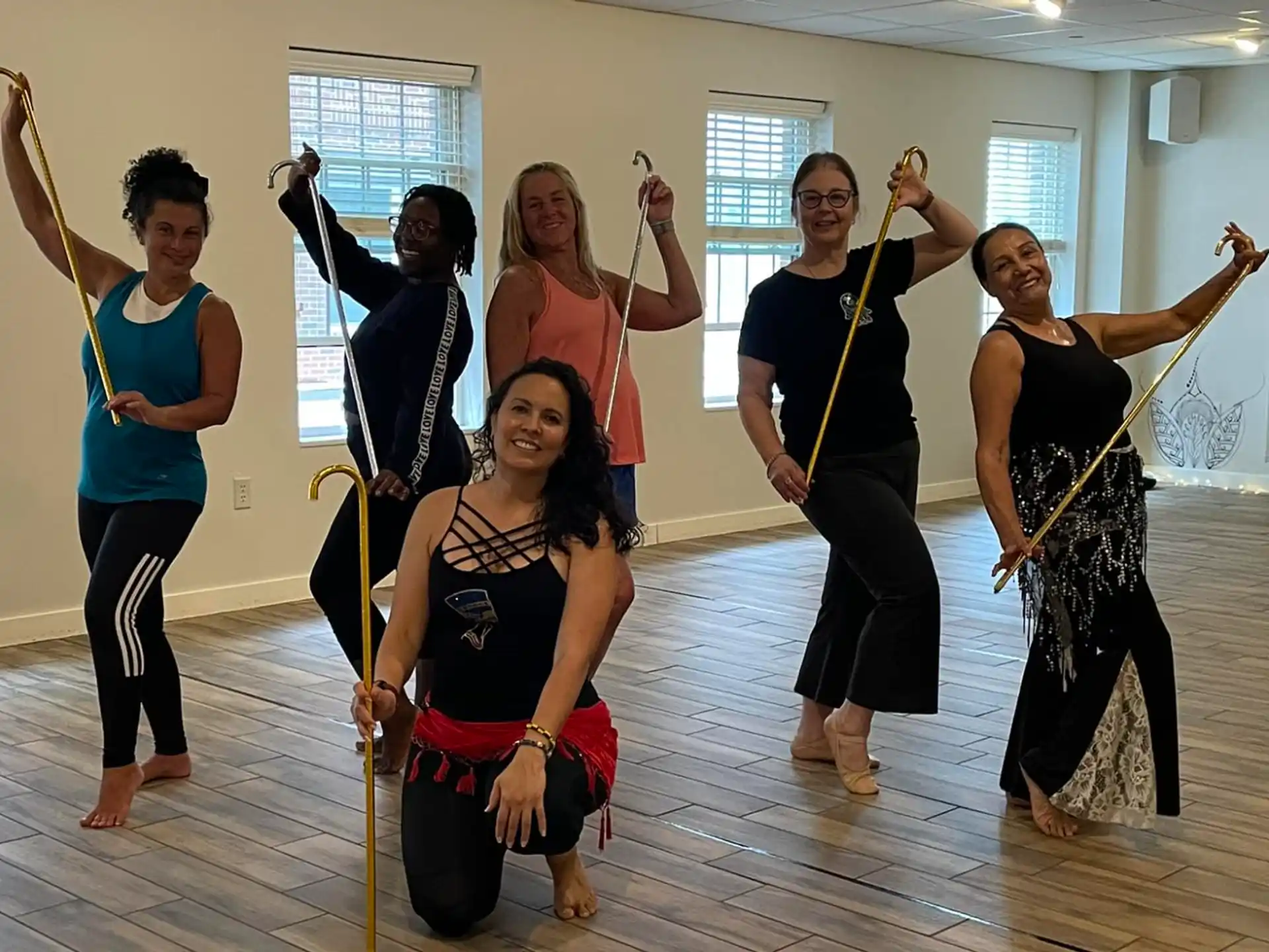 a group of people dancing